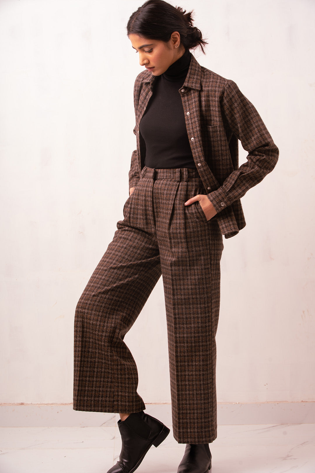 Enate Brown Woolen Shirt