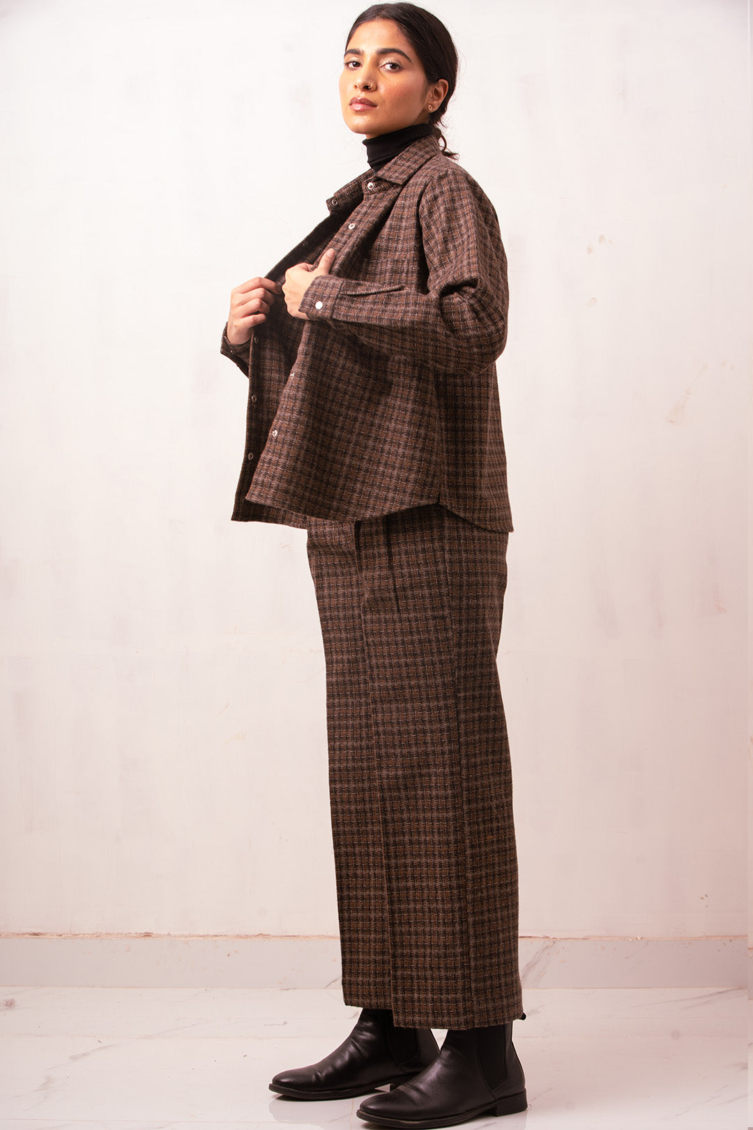 Enate Brown Woolen Shirt