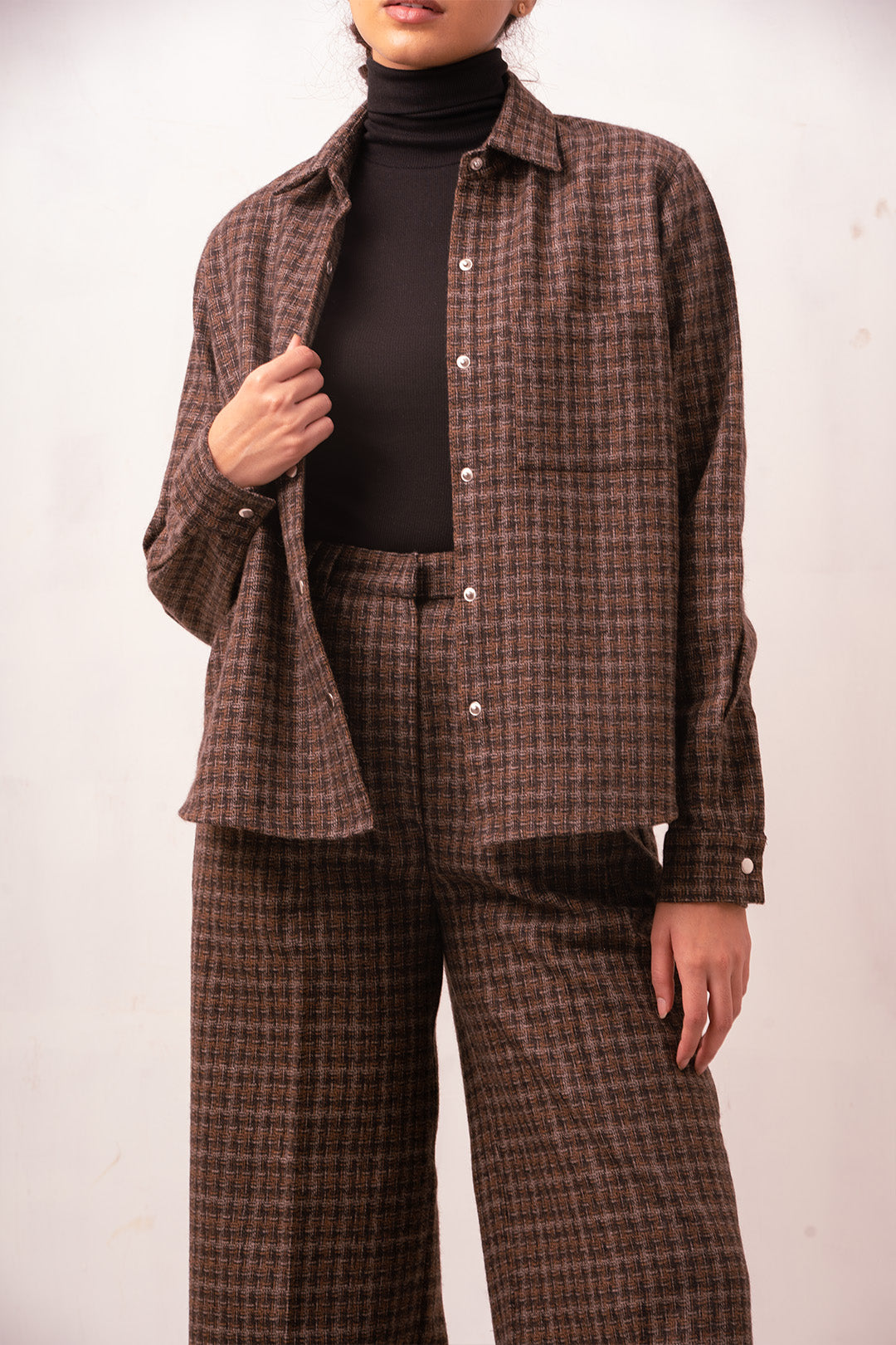 Enate Brown Woolen Shirt