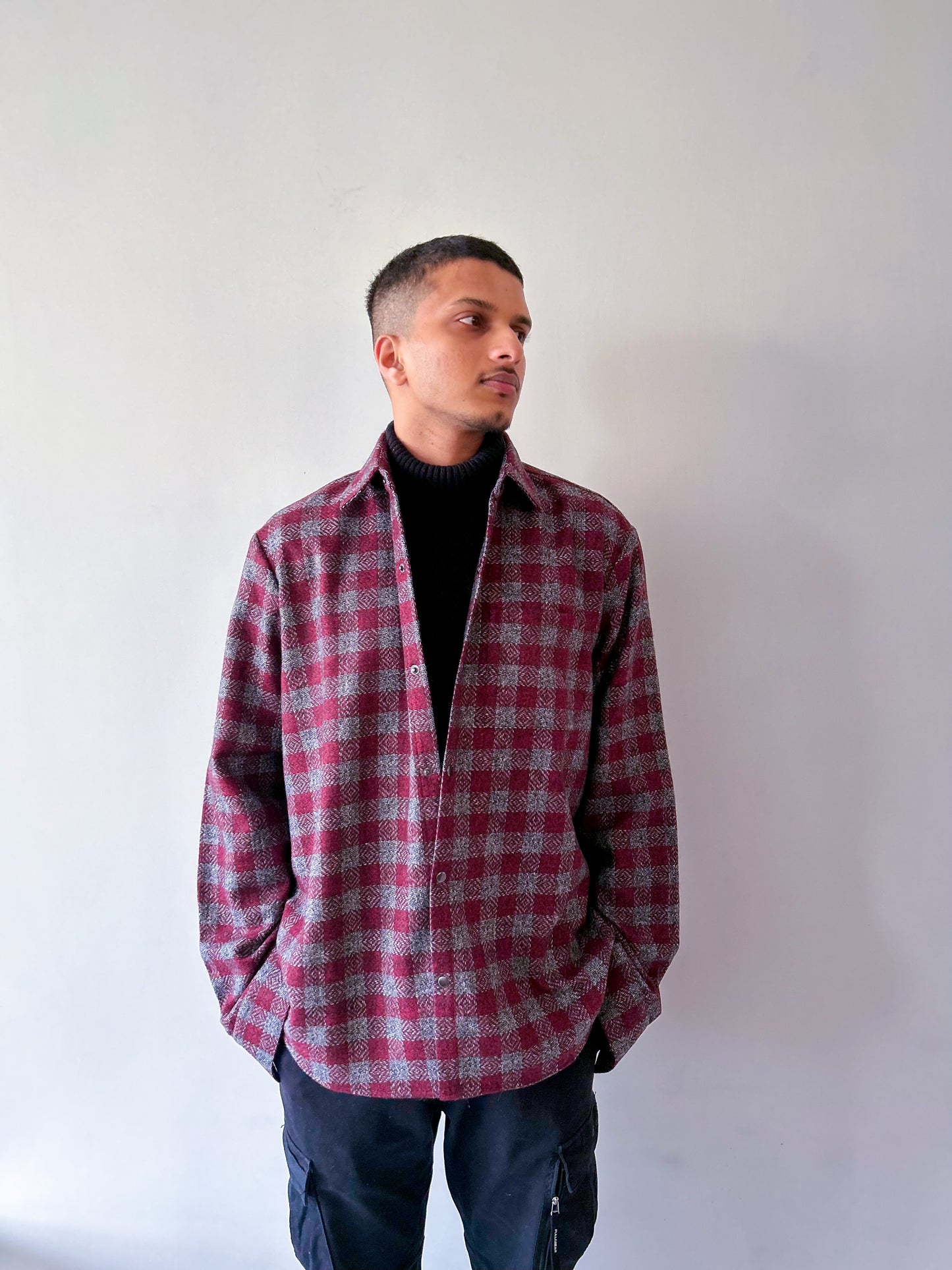Nem Woolen Shirt | Red Checkered