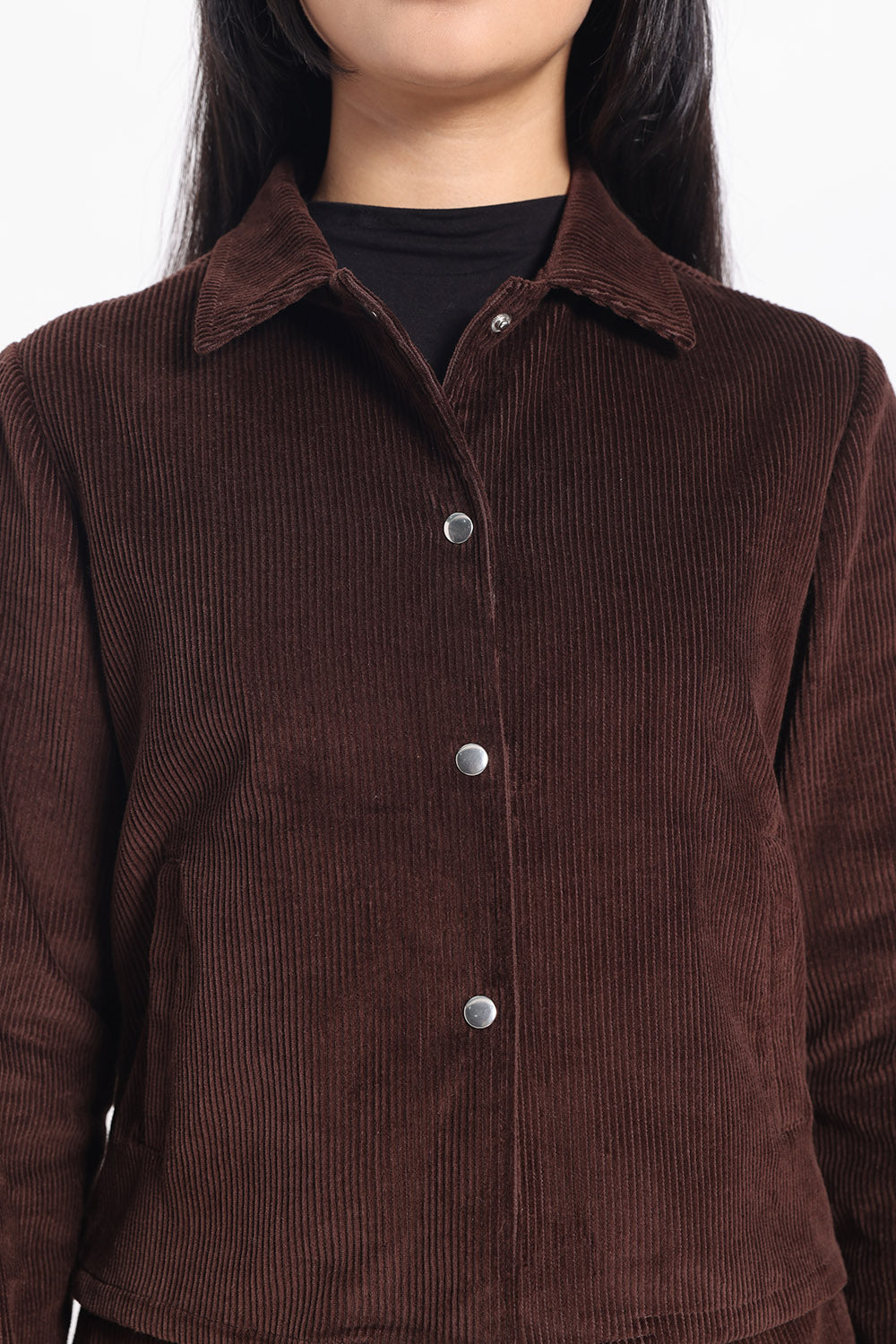 Córd Cropped Jacket - Brown