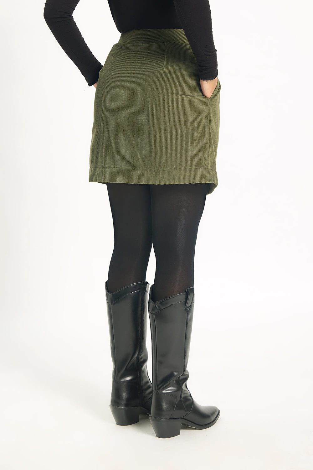 Córd Mini Skirt - Olive
