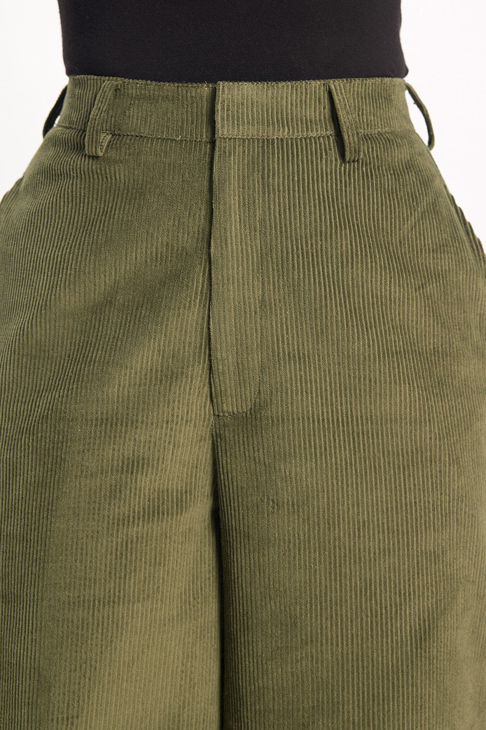 Córd Wide-Leg Pants - Olive