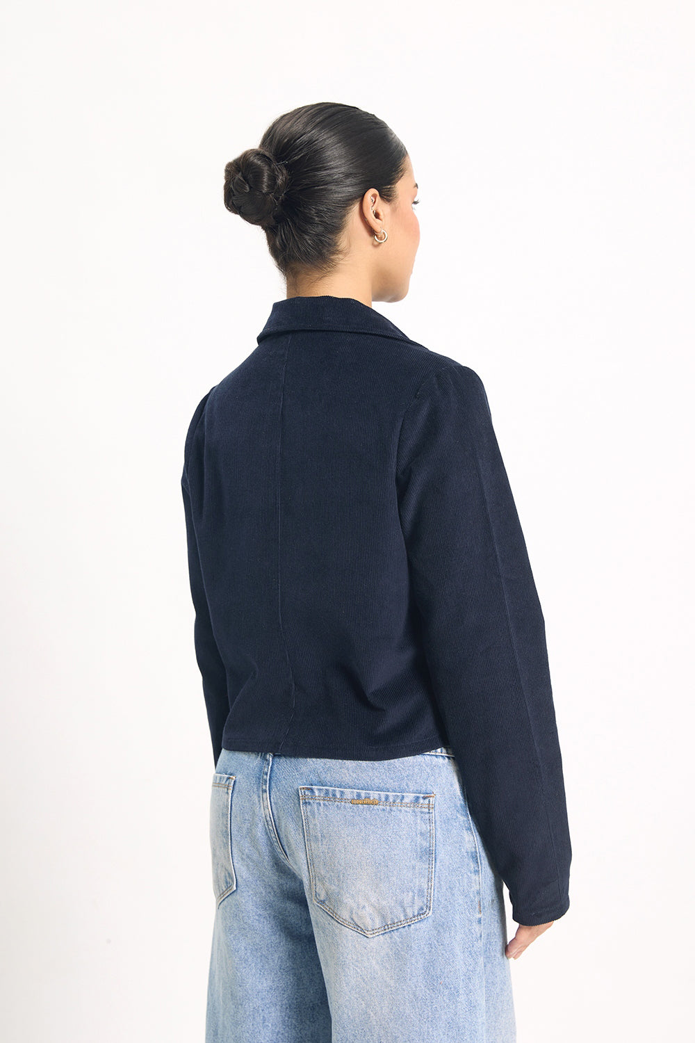 Córd Cropped Jacket - Chalk Navy