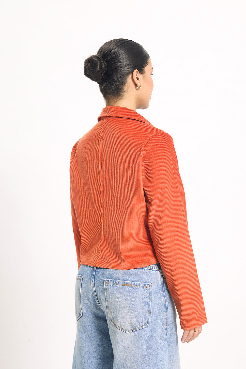 Córd Cropped Jacket - Rust Orange