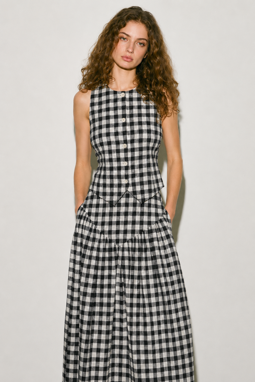 Ivy Skirt Coord - Black Check