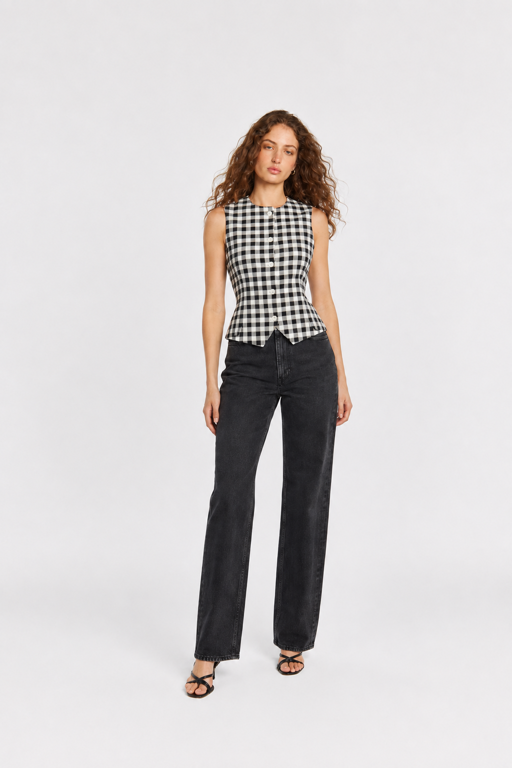 Ivy Waistcoat - Black Check