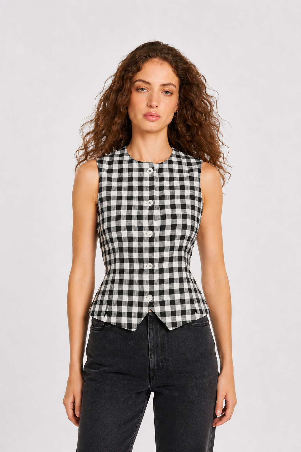 Ivy Waistcoat - Black Check