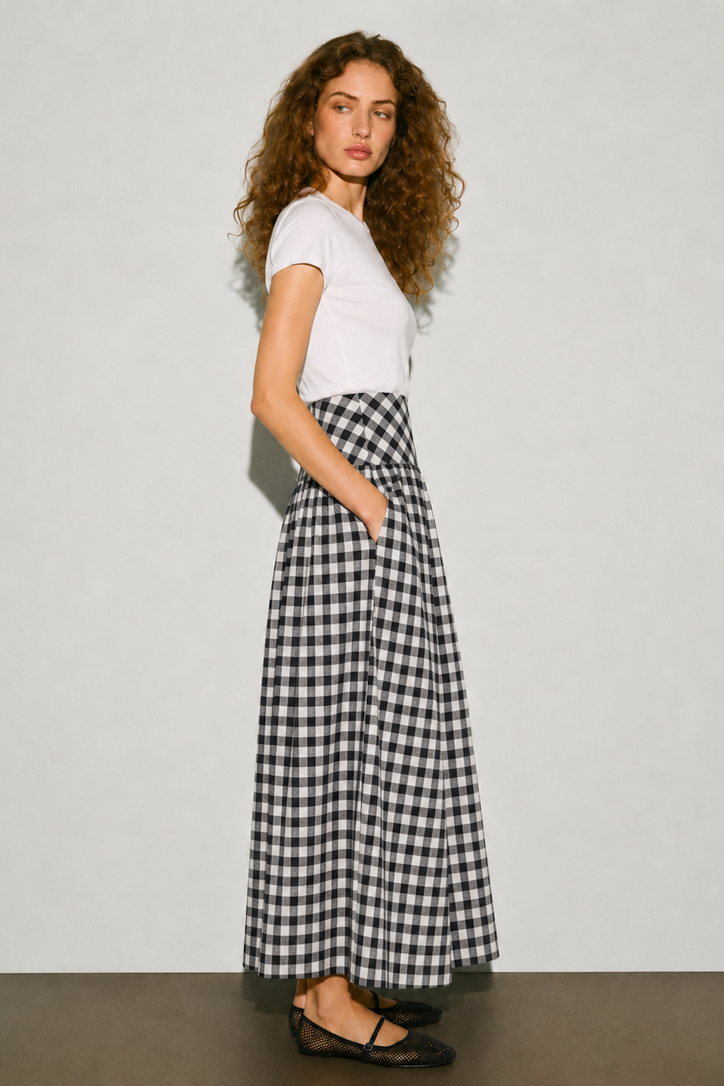 Cinch Skirt - Black Check