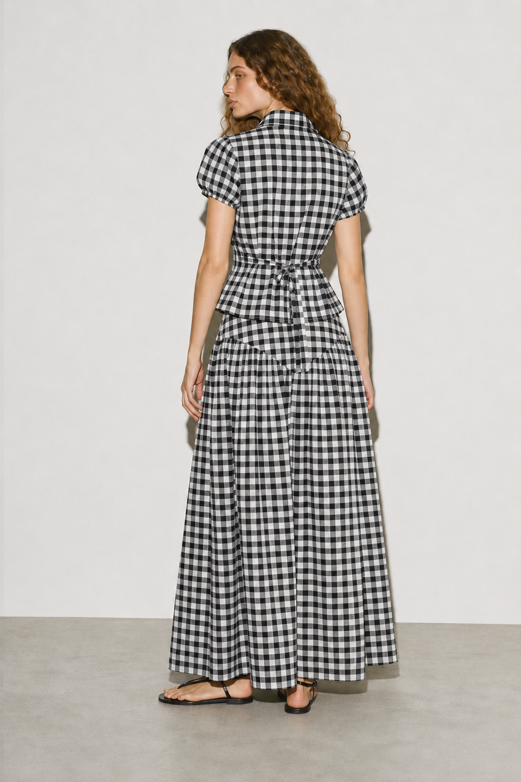 Curve Shirt Coord - Black Check