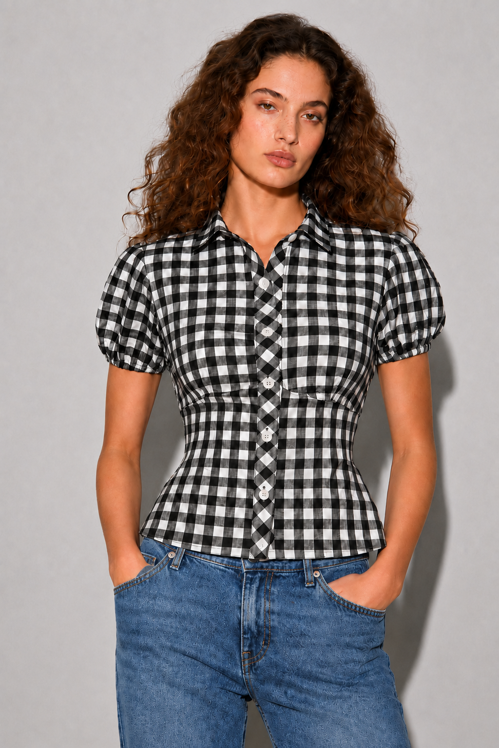 Curve Shirt - Black Check