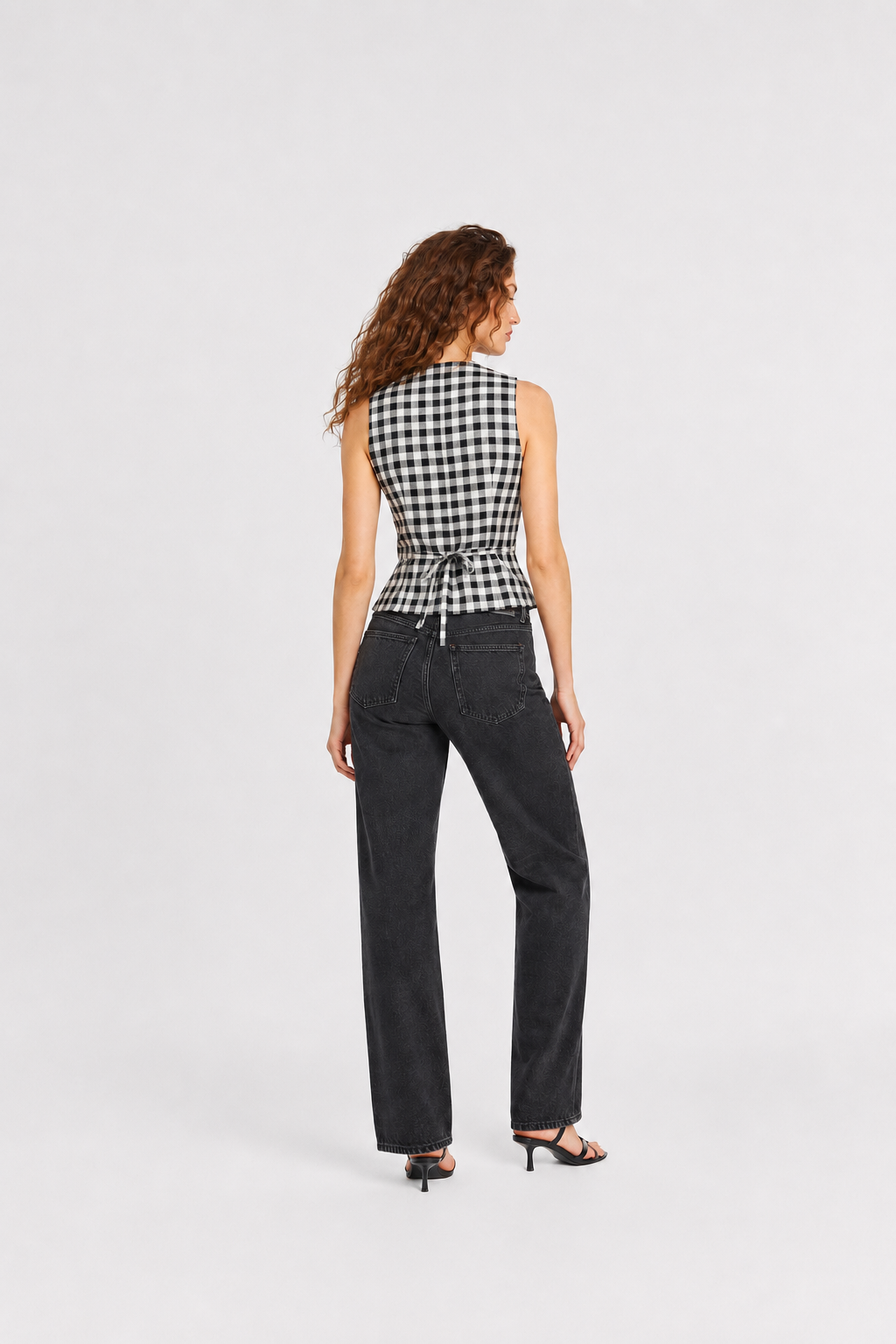 Ivy Waistcoat - Black Check