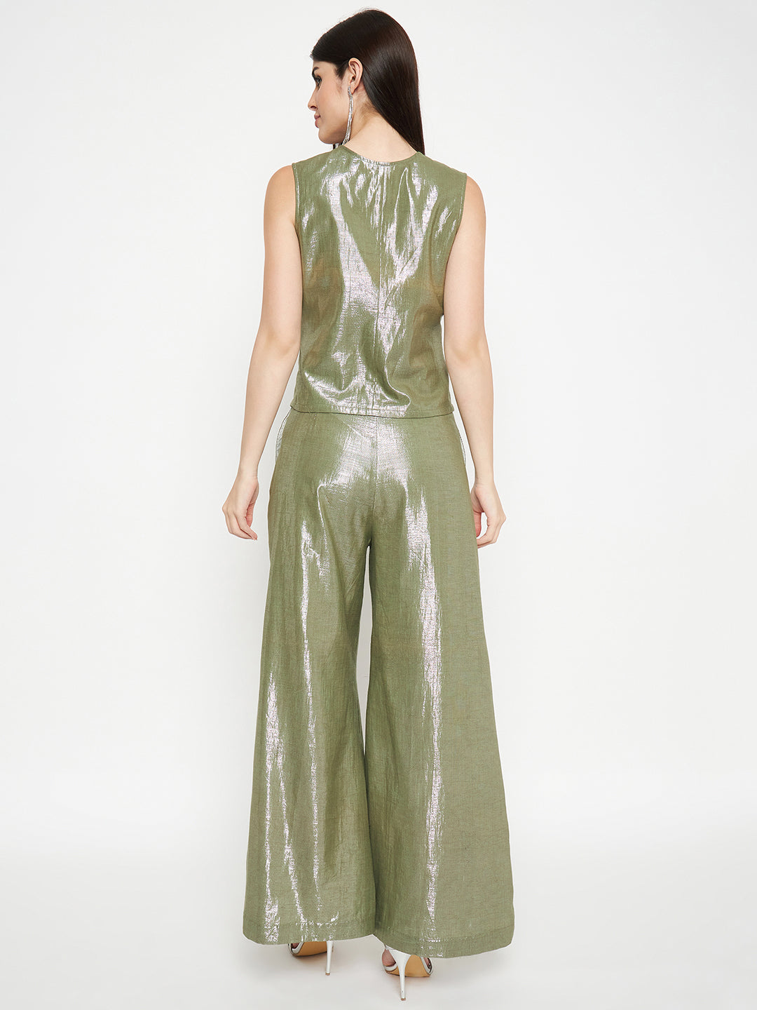Irine Pants | Green Shimmer