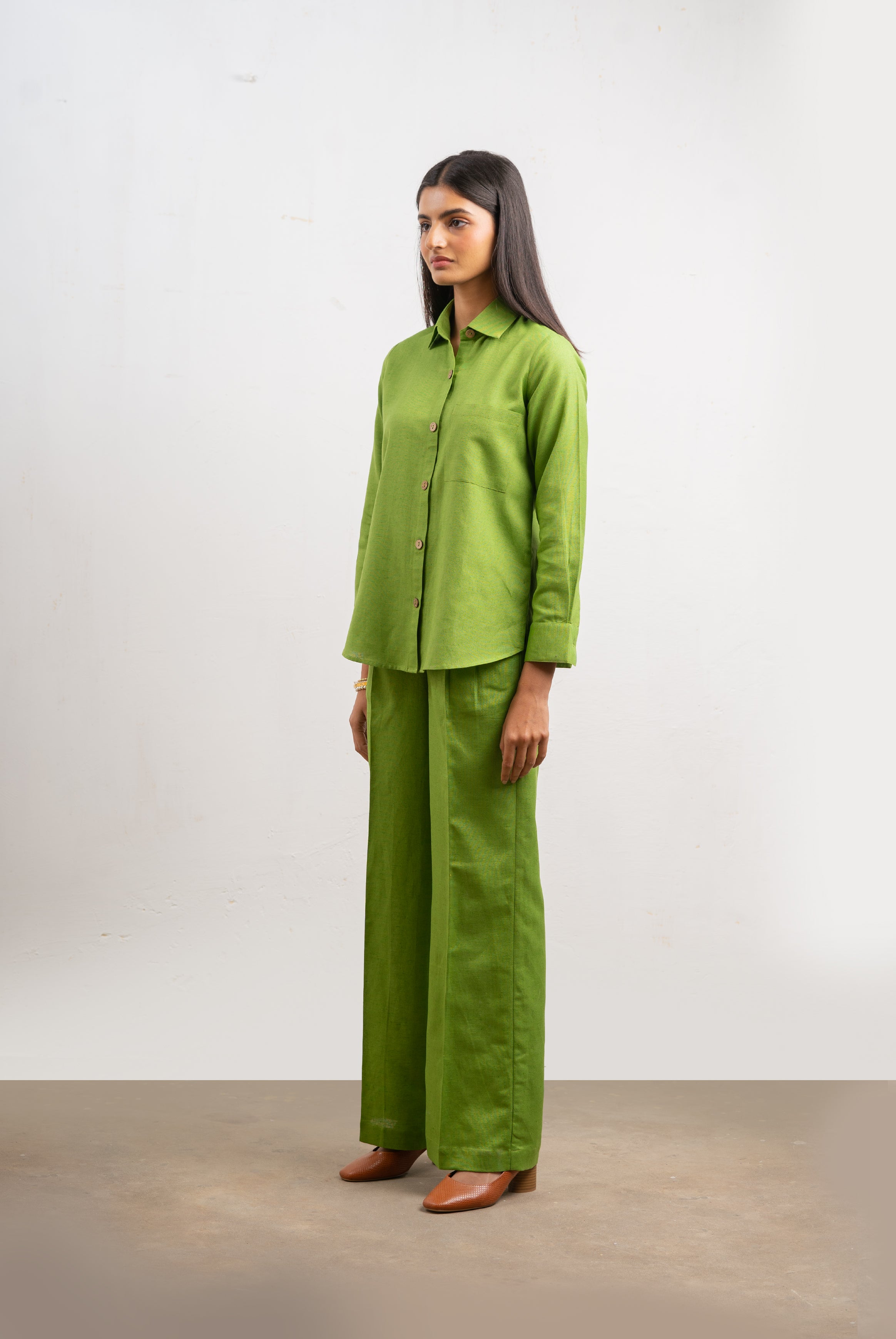 Enate Regular Shirt Set | Green