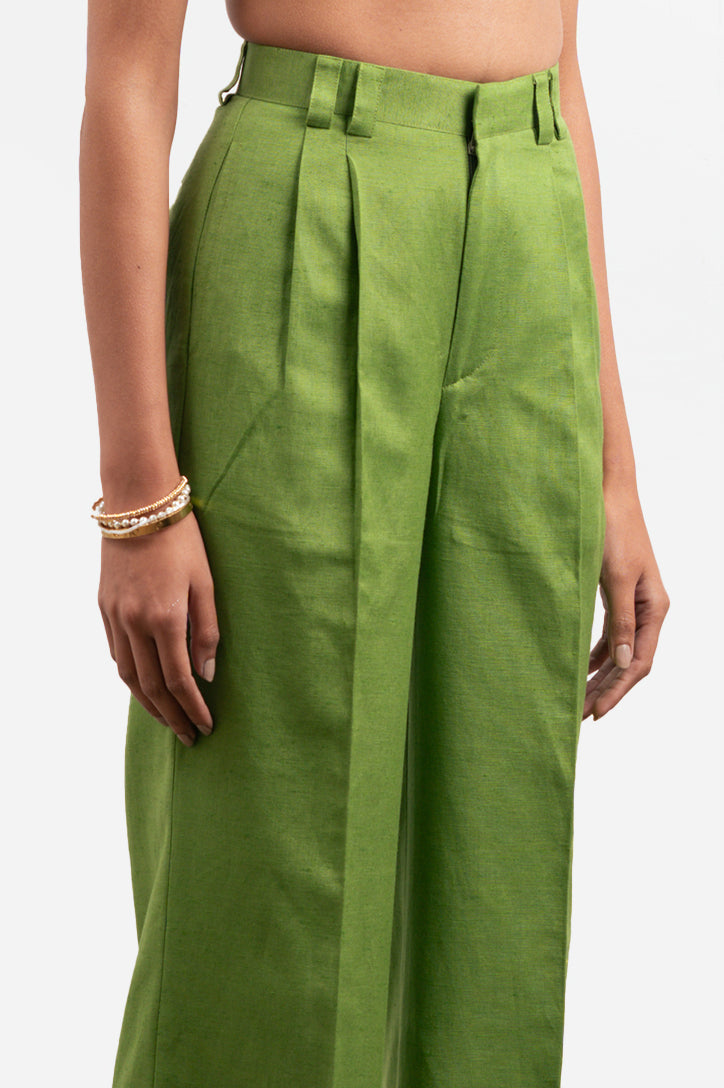 Girth High-Waisted Linen Pants | Green