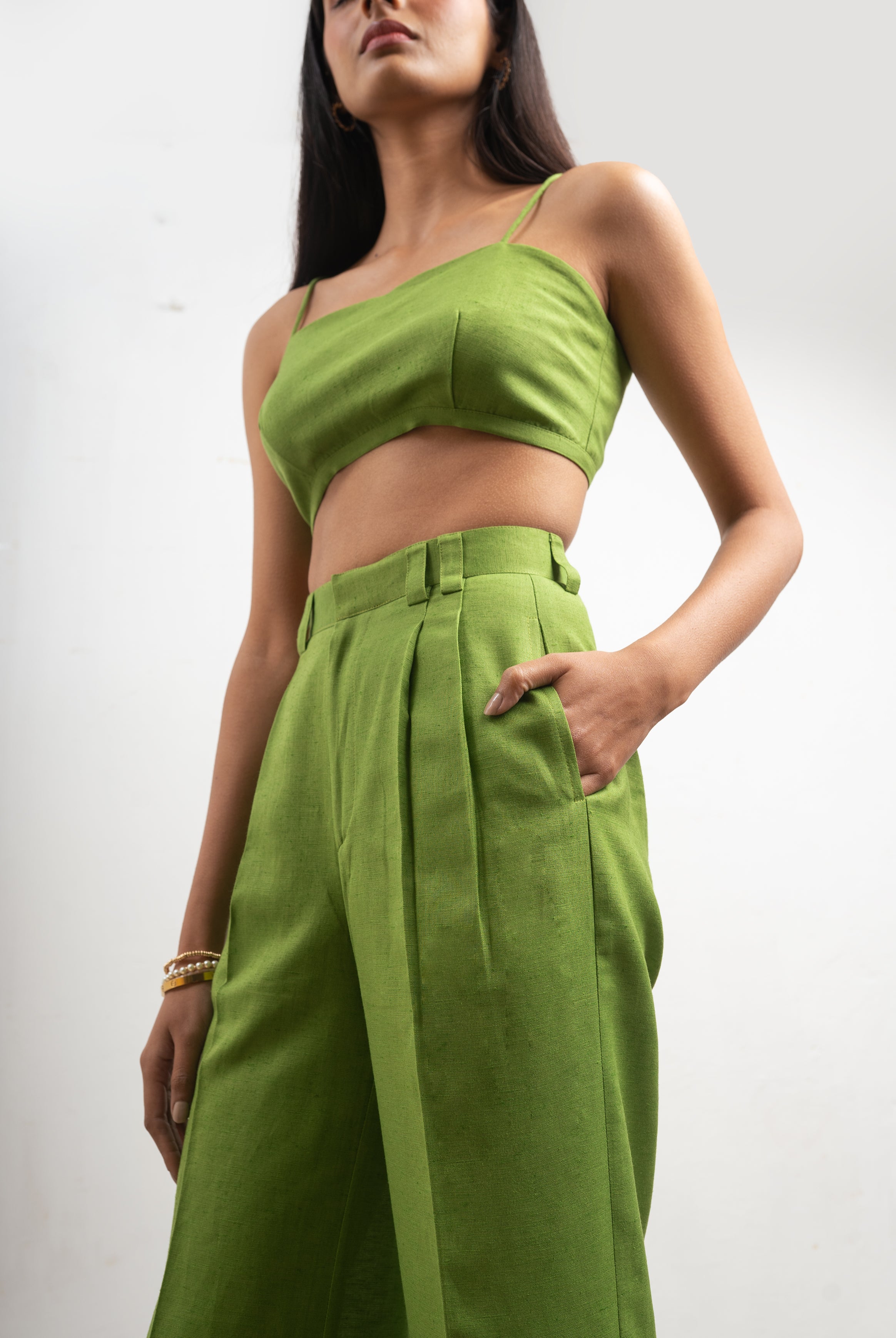 Hollie Bralette Culottes Set | Green