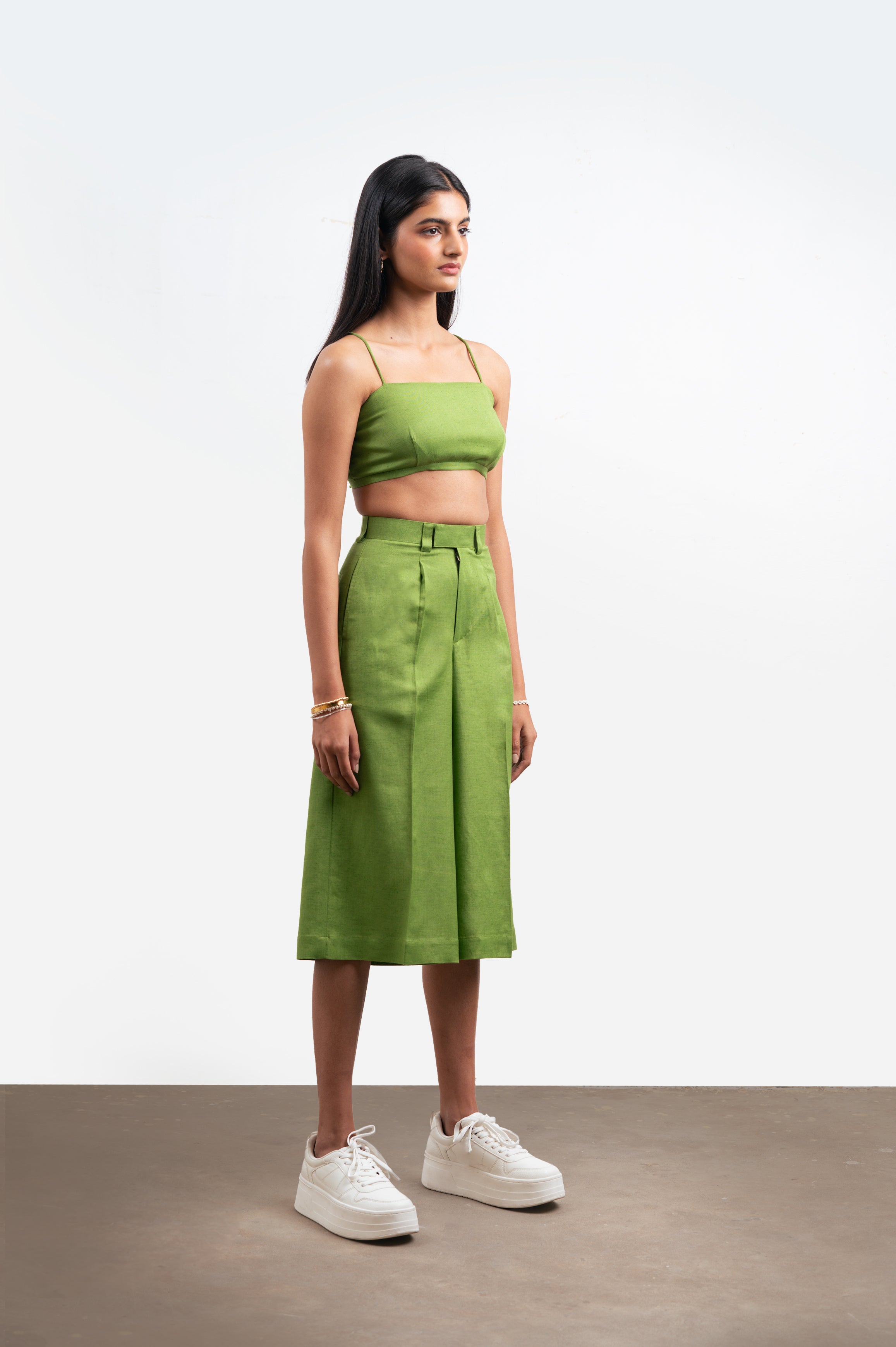 Hollie Bralette Culottes Set | Green