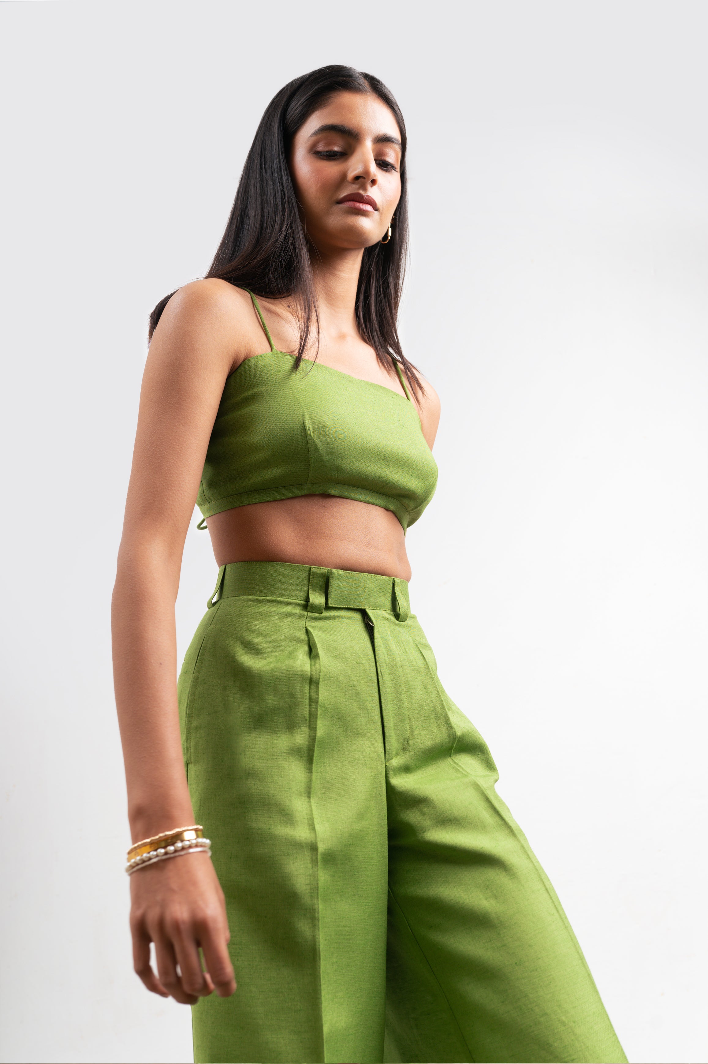 Hollie Bralette Culottes Set | Green