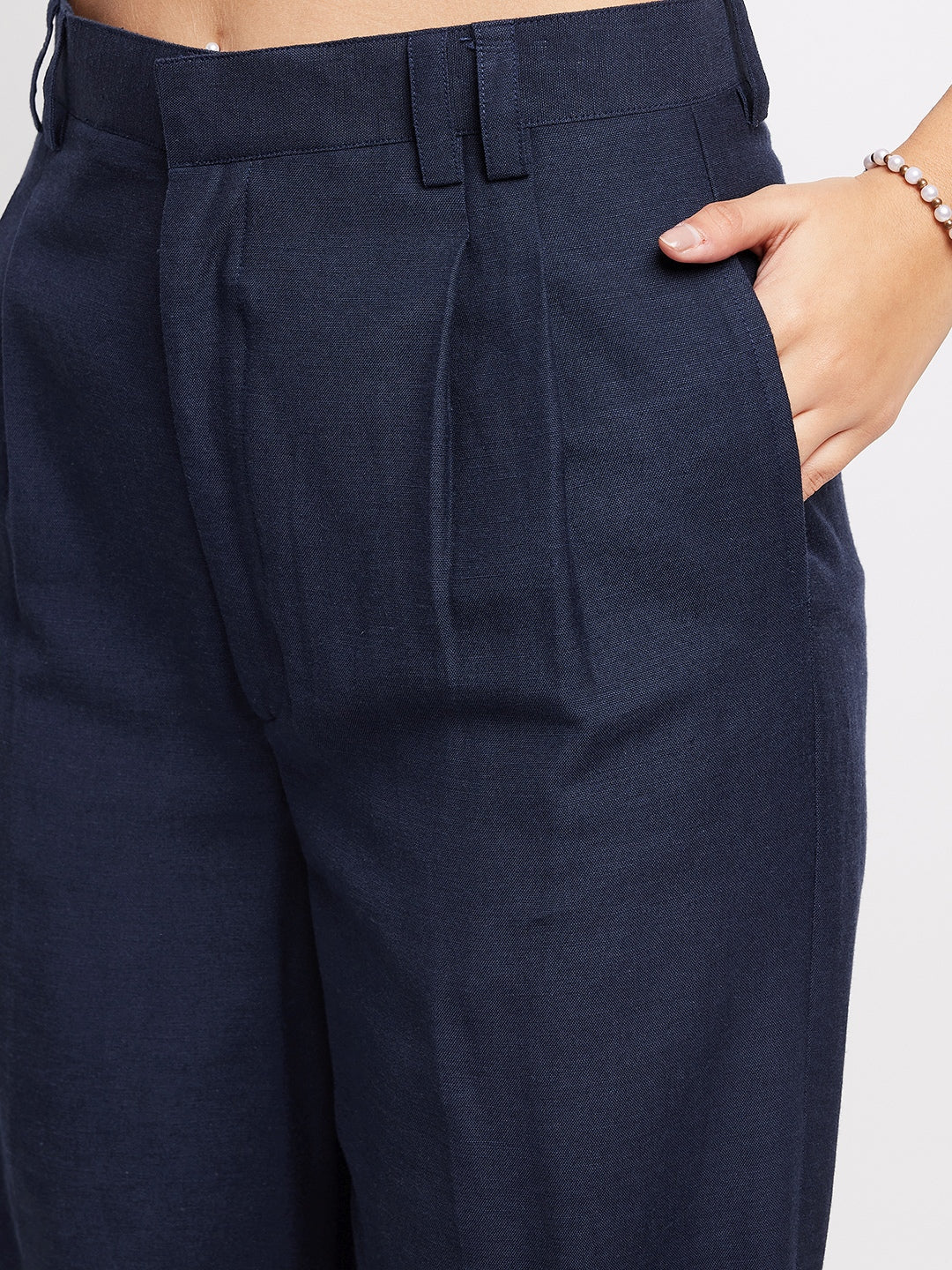 Girth High-Waisted Linen Pants | Navy