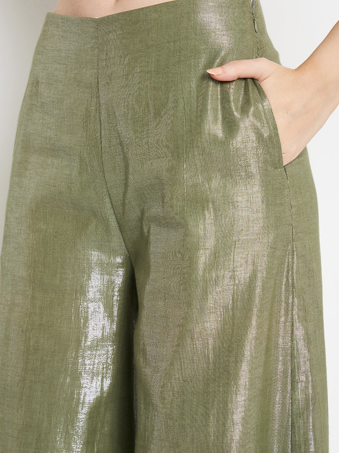 Irine Pants | Green Shimmer