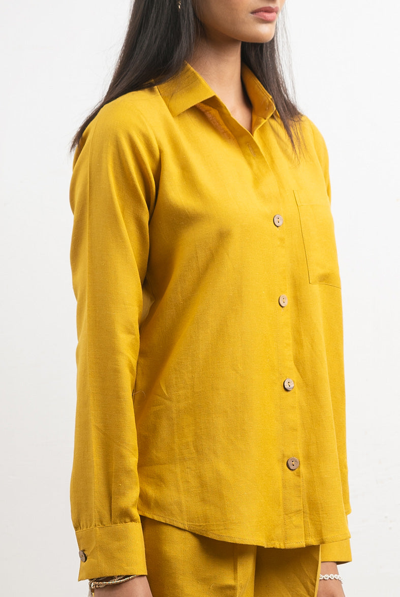 Enate Regular Shirt Set | Mustard