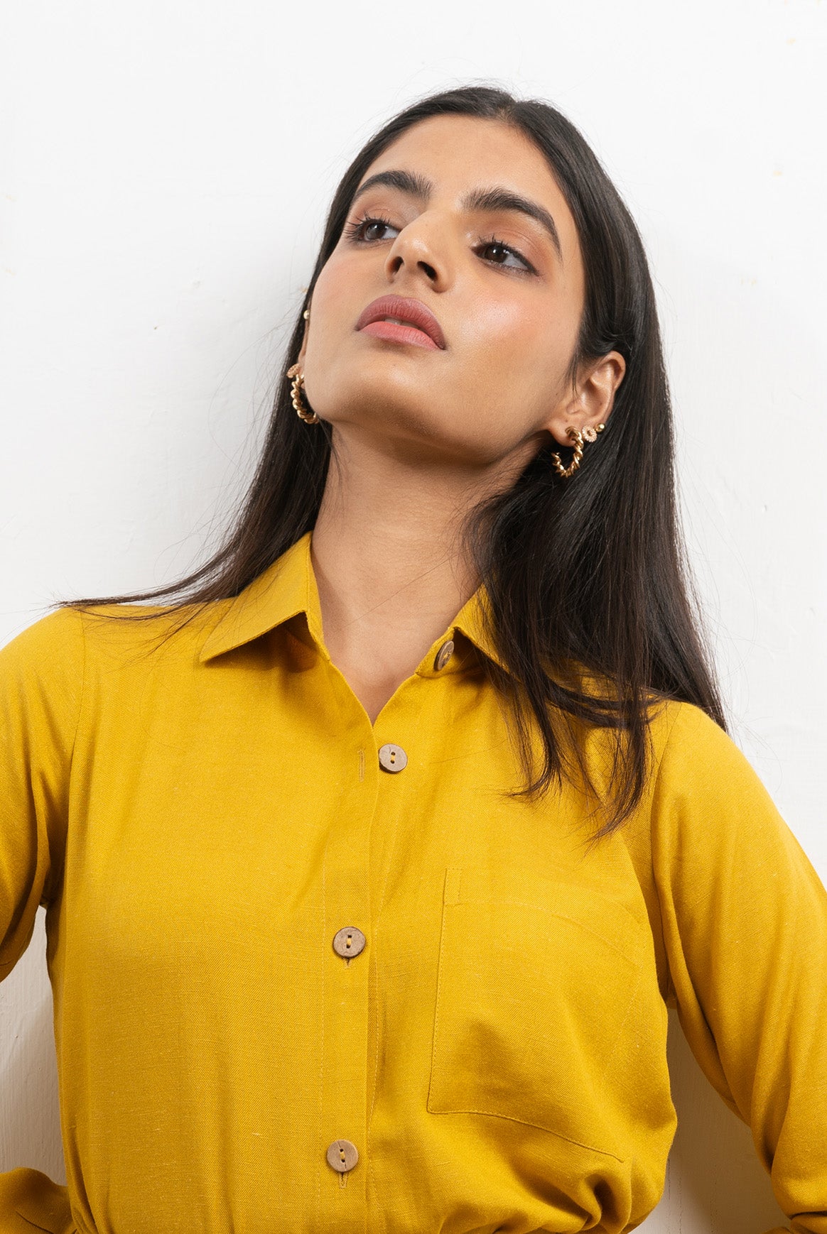 Enate Regular Shirt Set | Mustard