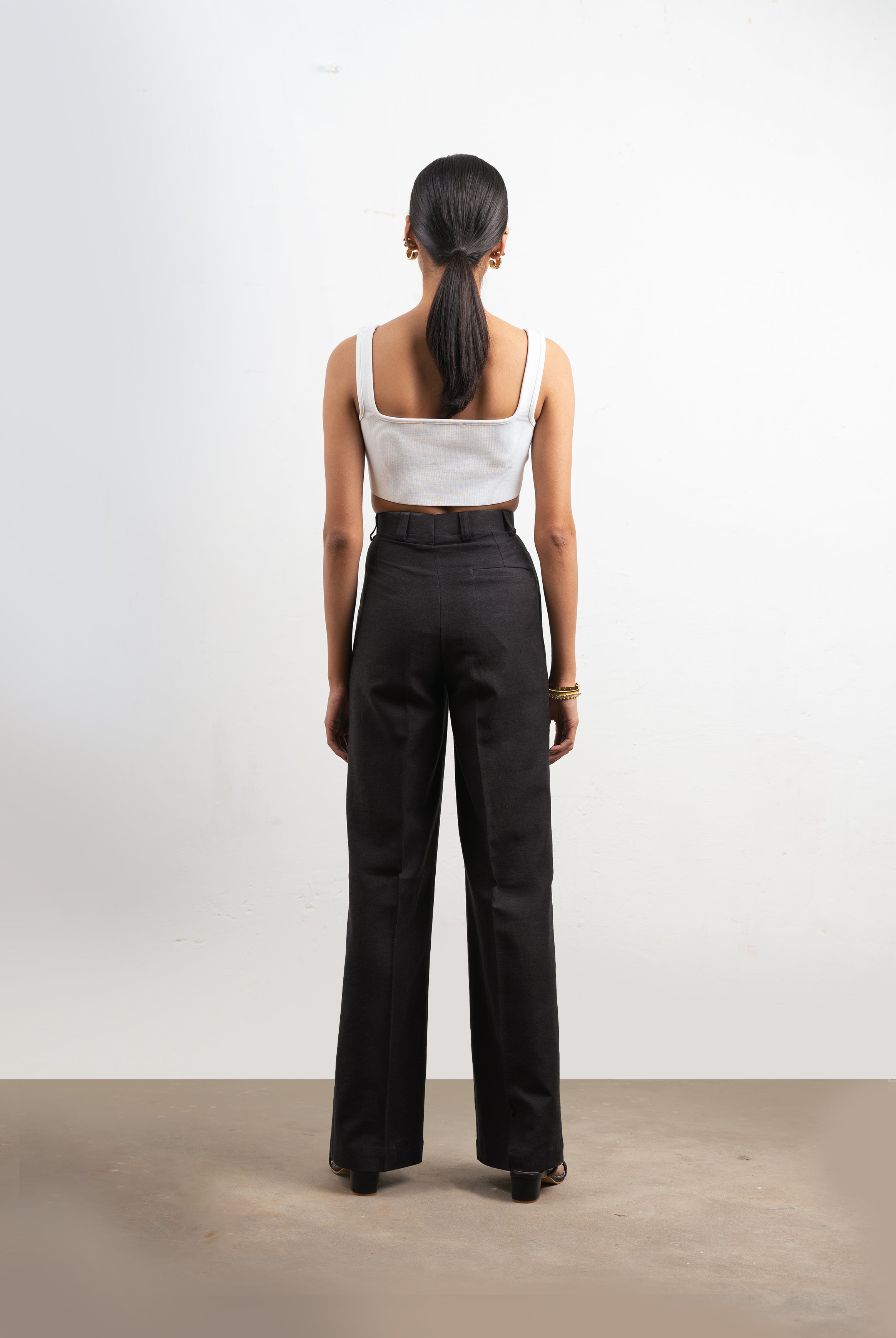 Girth High-Waisted Linen Pants | Black