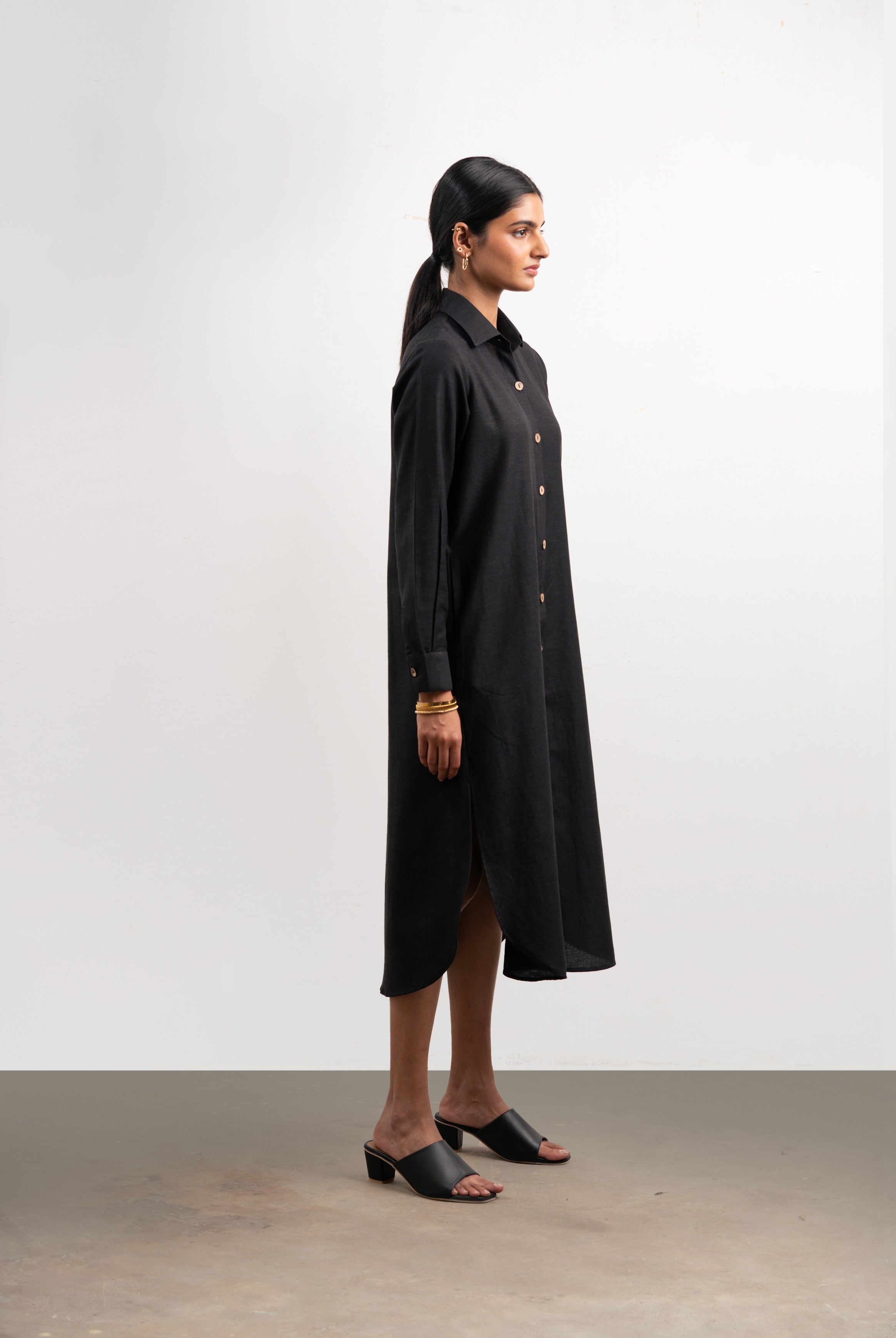 Raffle Shirtdress | Black