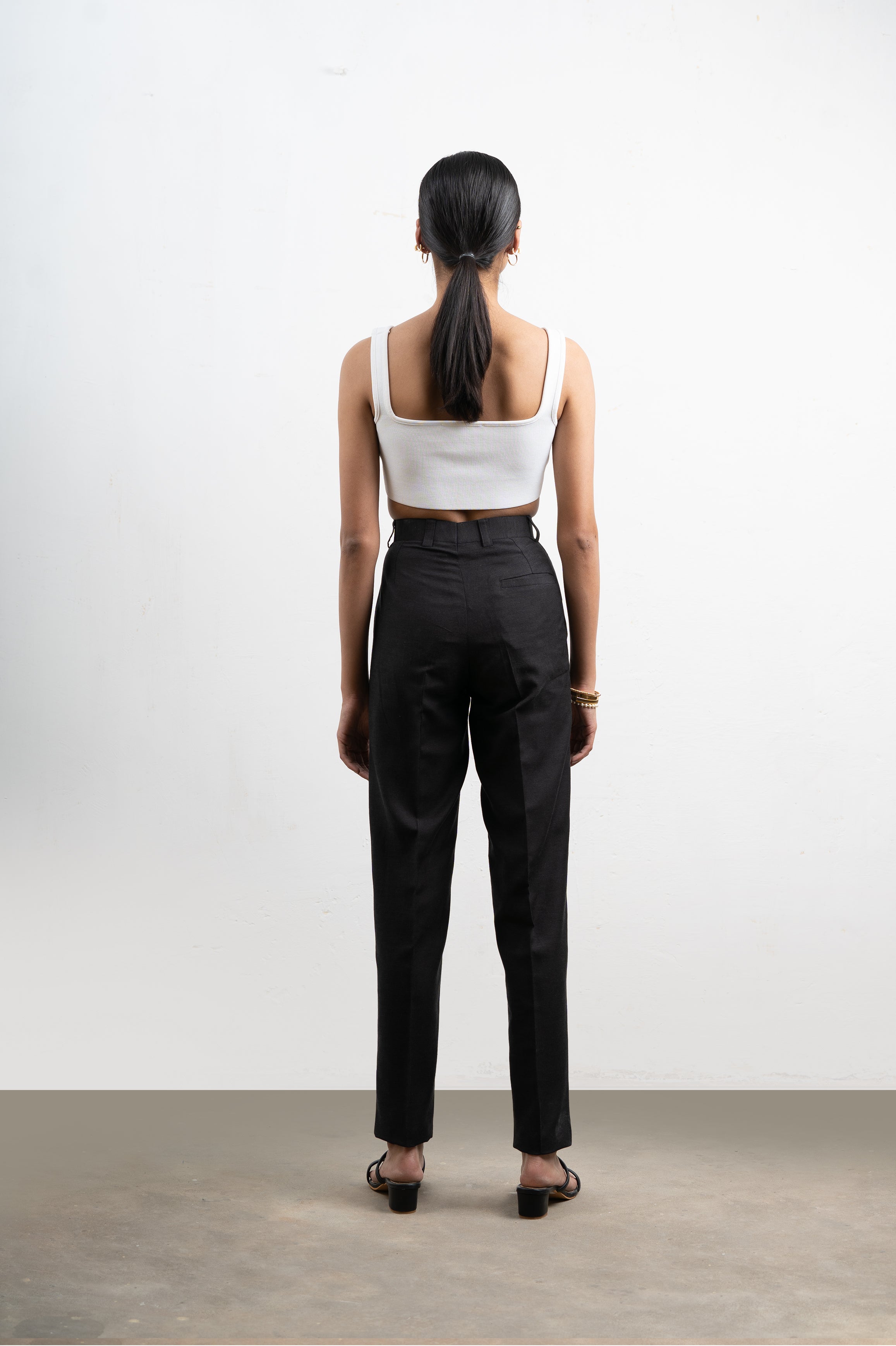 Hors High-Waisted Linen Pants | Black