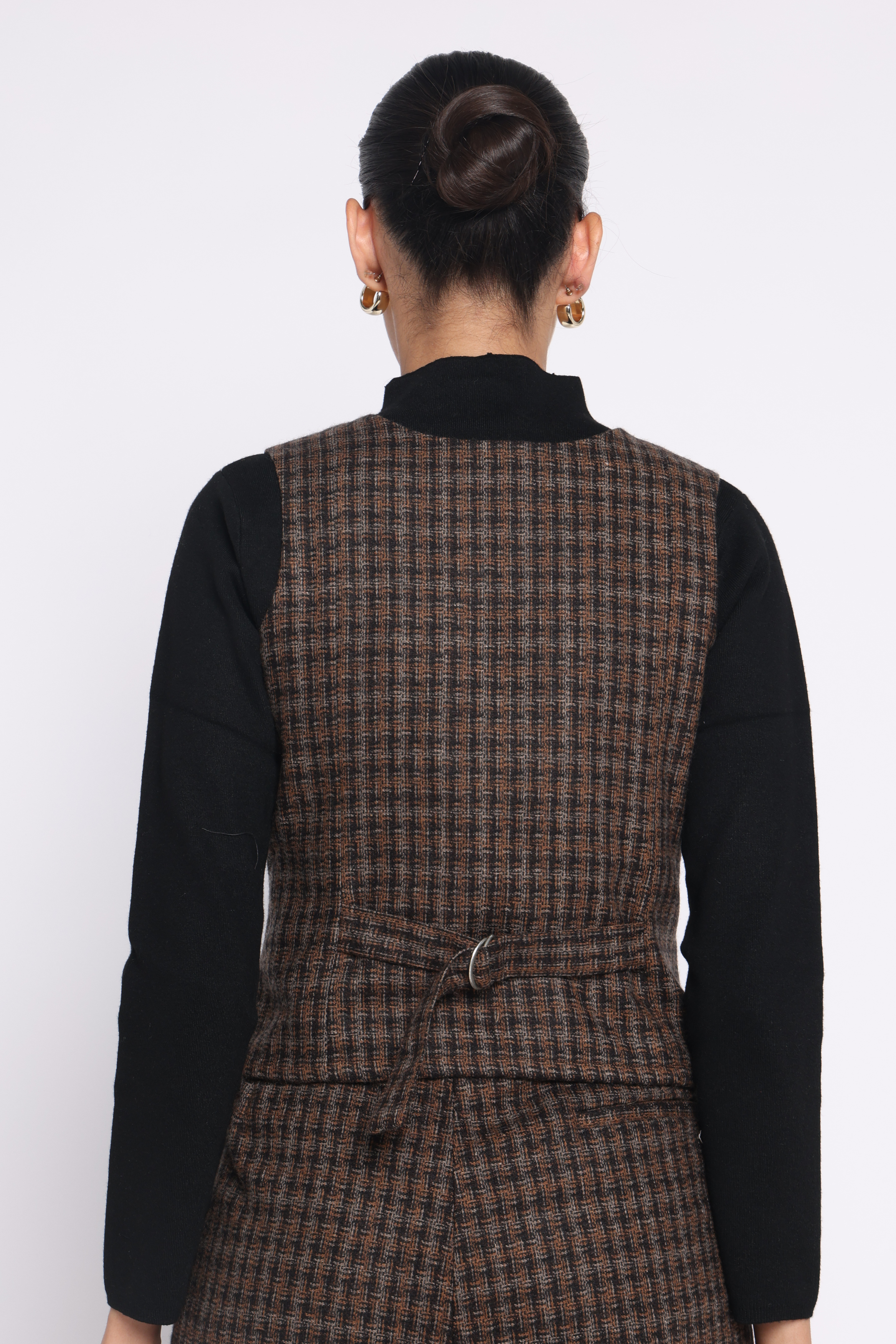 Woolen Waistcoat | Brown Check