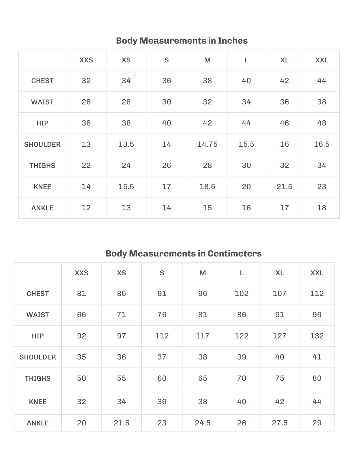 Size Chart