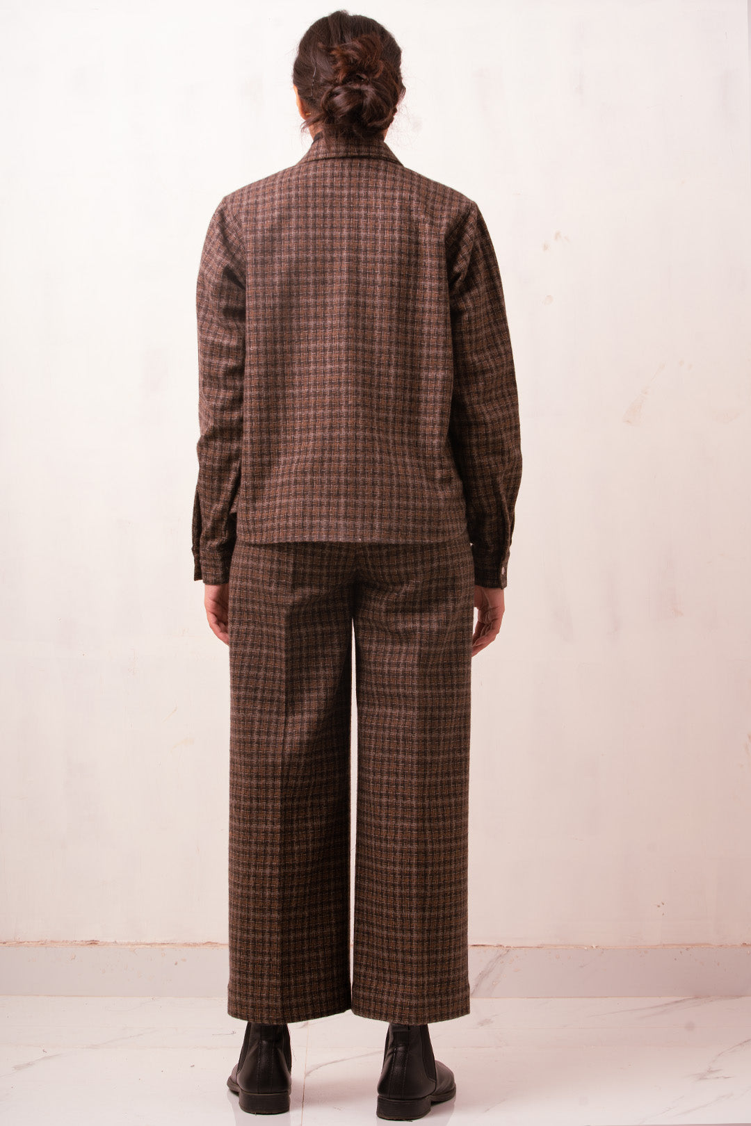 Enate Woolen Shirt Set| Brown Check