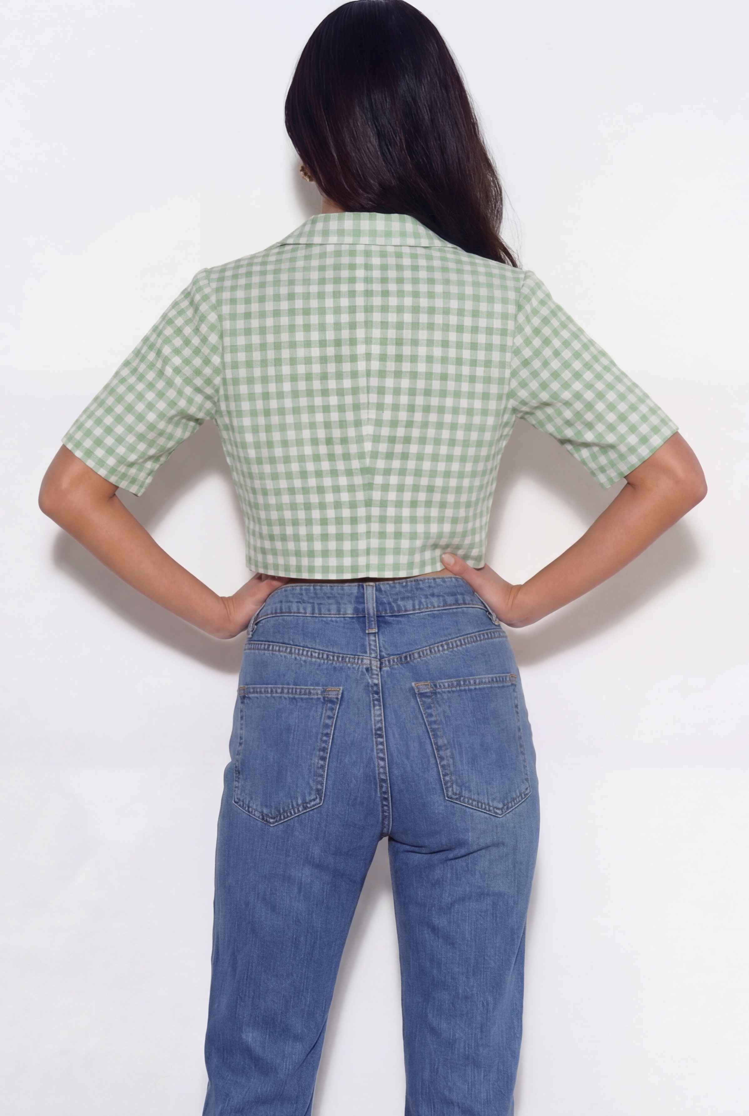 Clover Gingham Blazer - Green