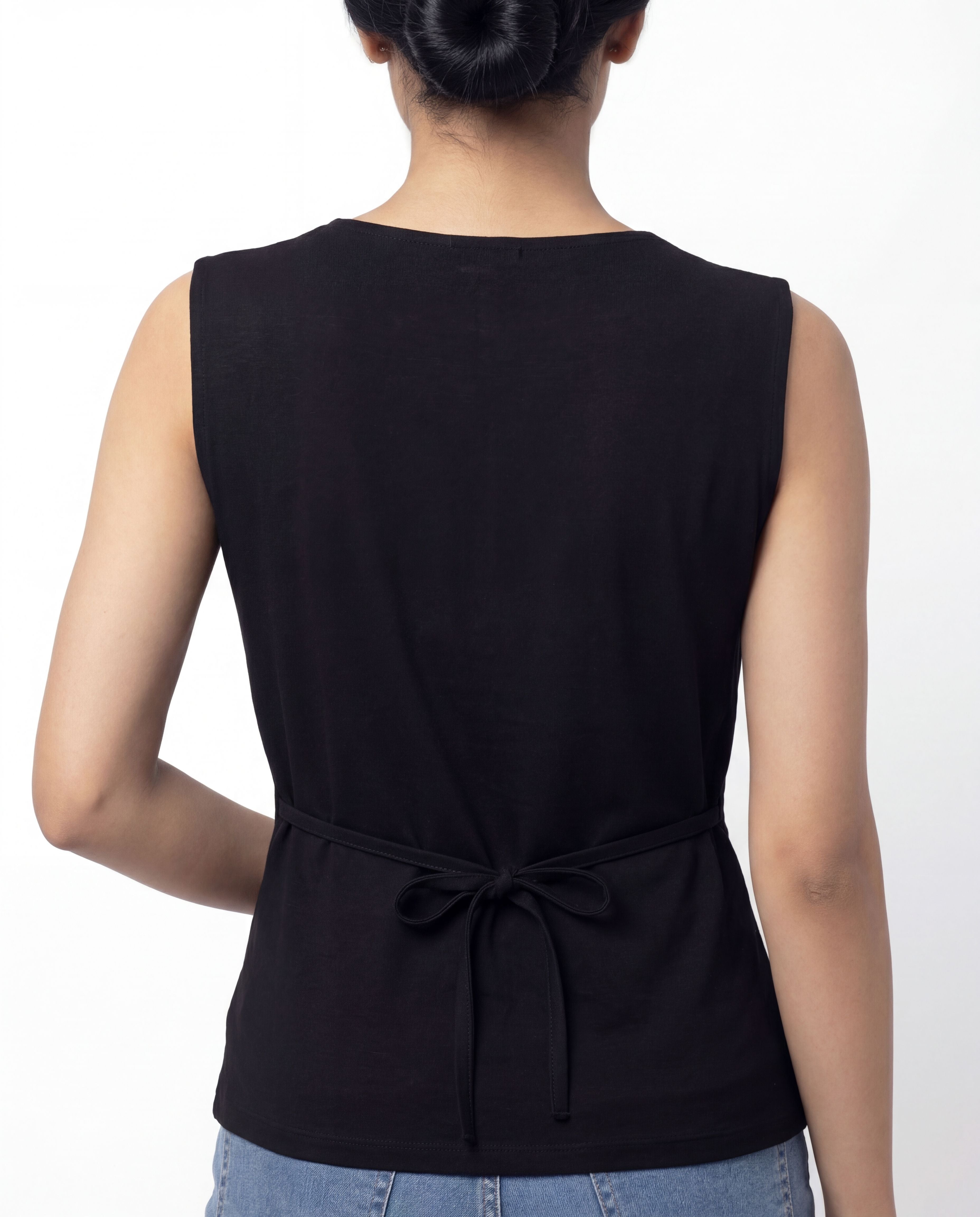 Cowl Cross Top - Onyx