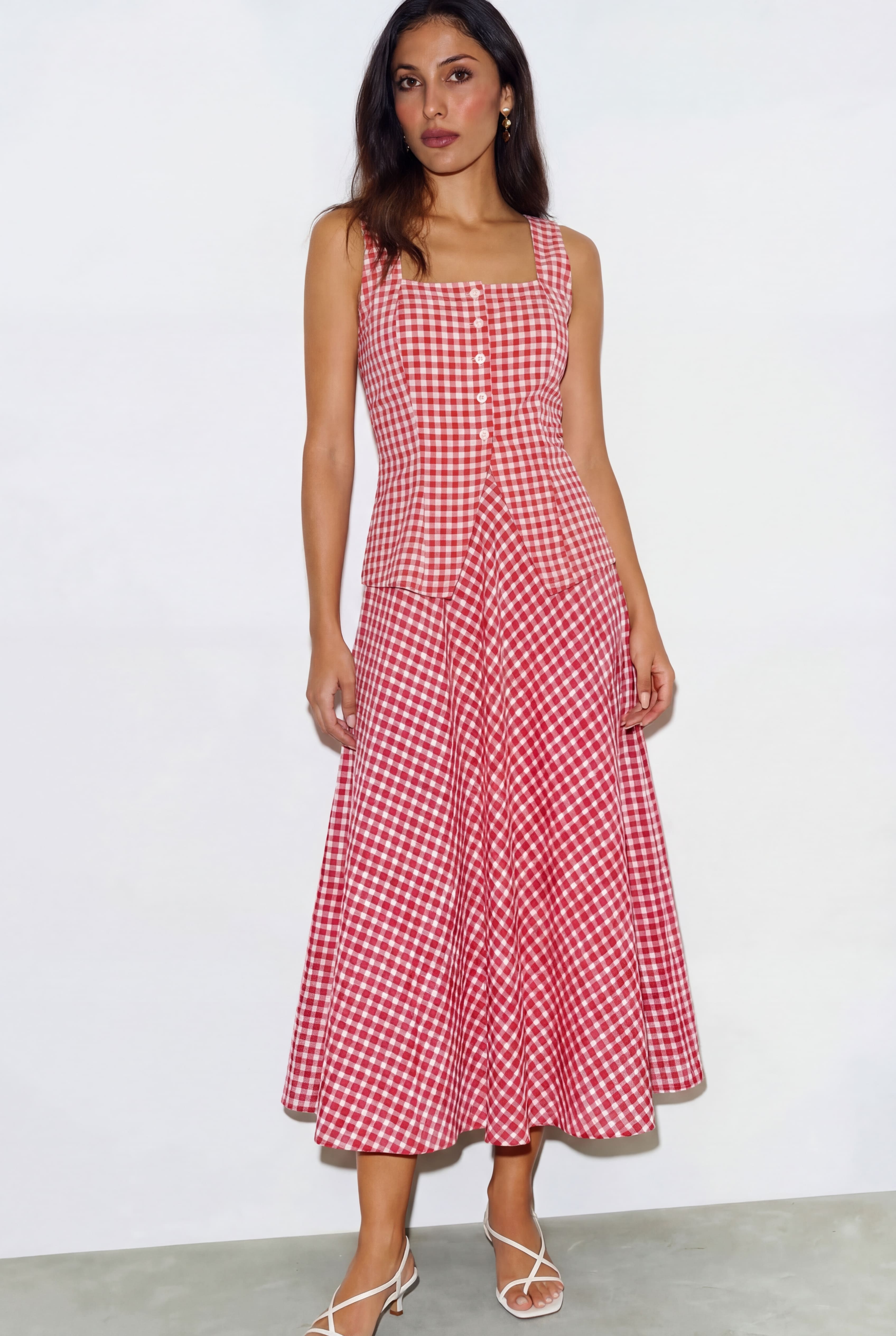 Muse Ghingham Coord - Red