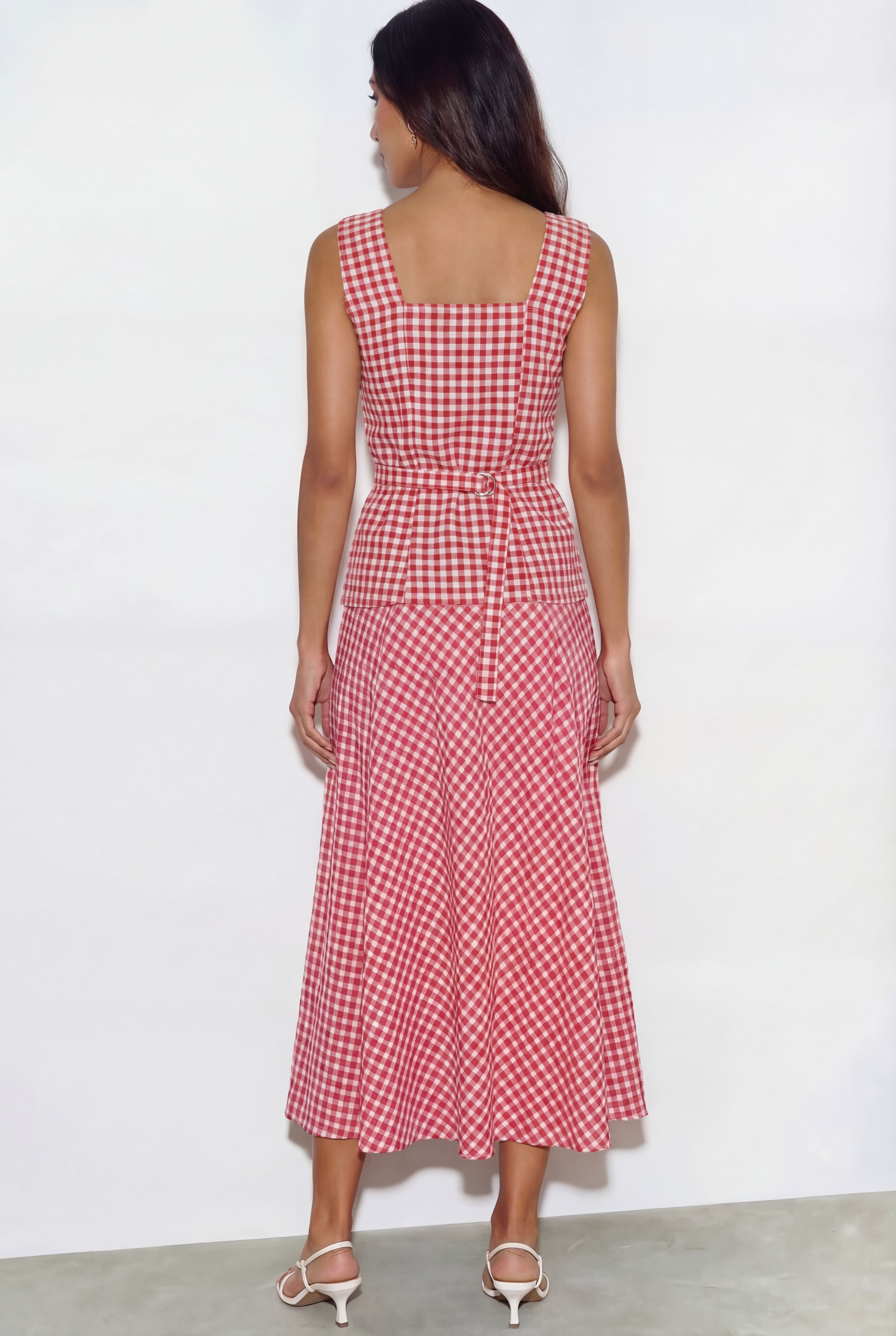 Muse Ghingham Coord - Red