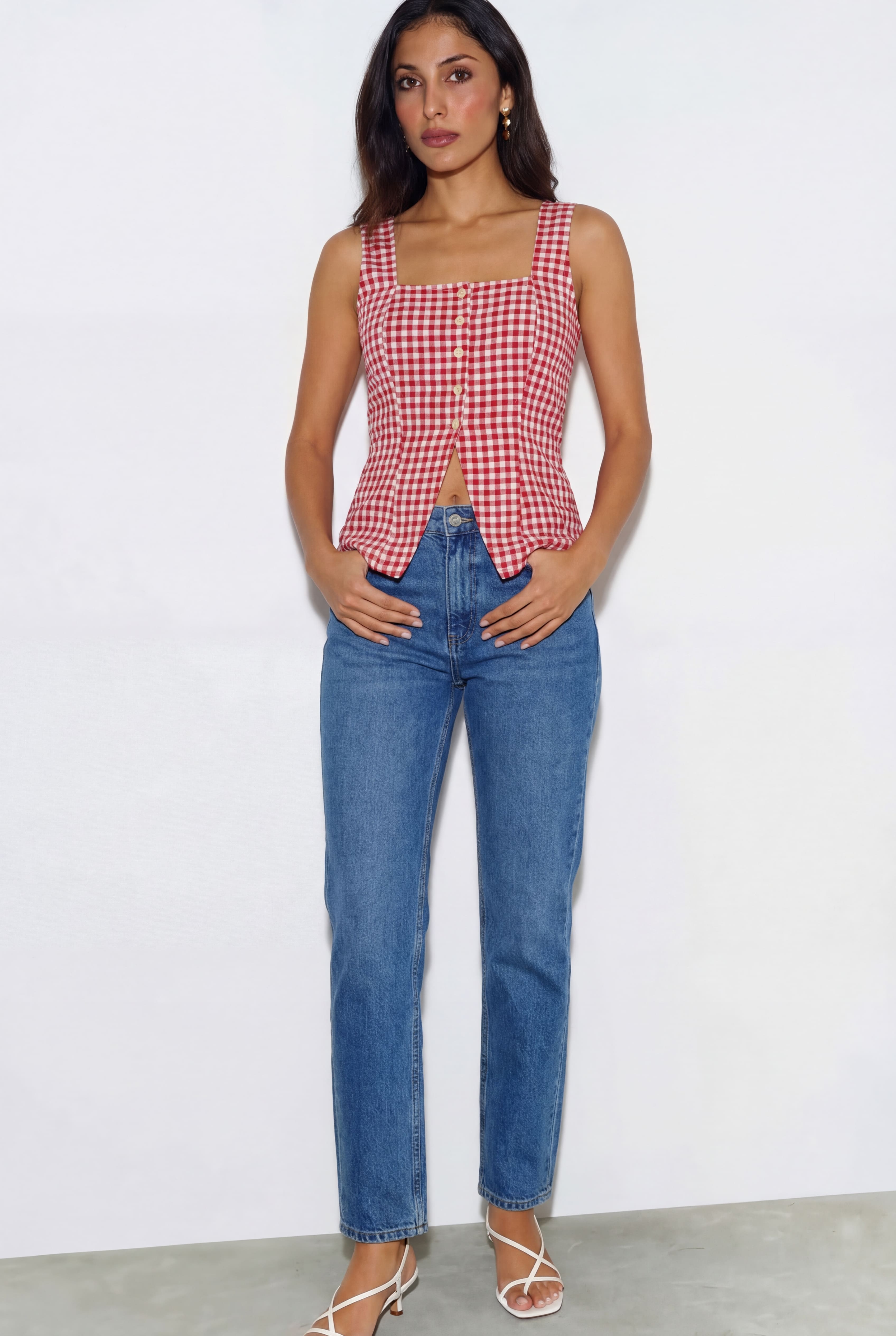 Muse Gingham Top - Red