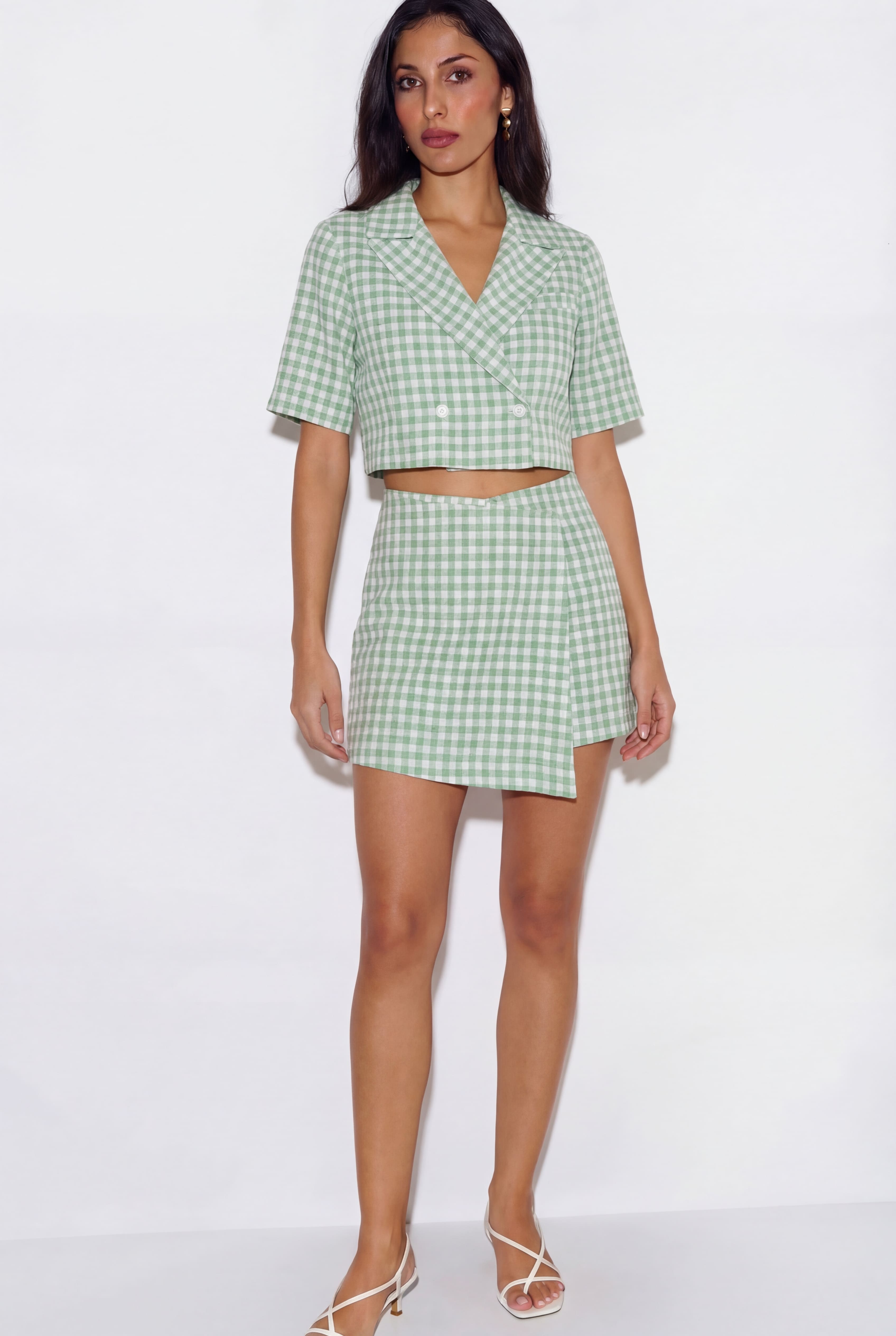 Clover Gingham Skort Coord - Green
