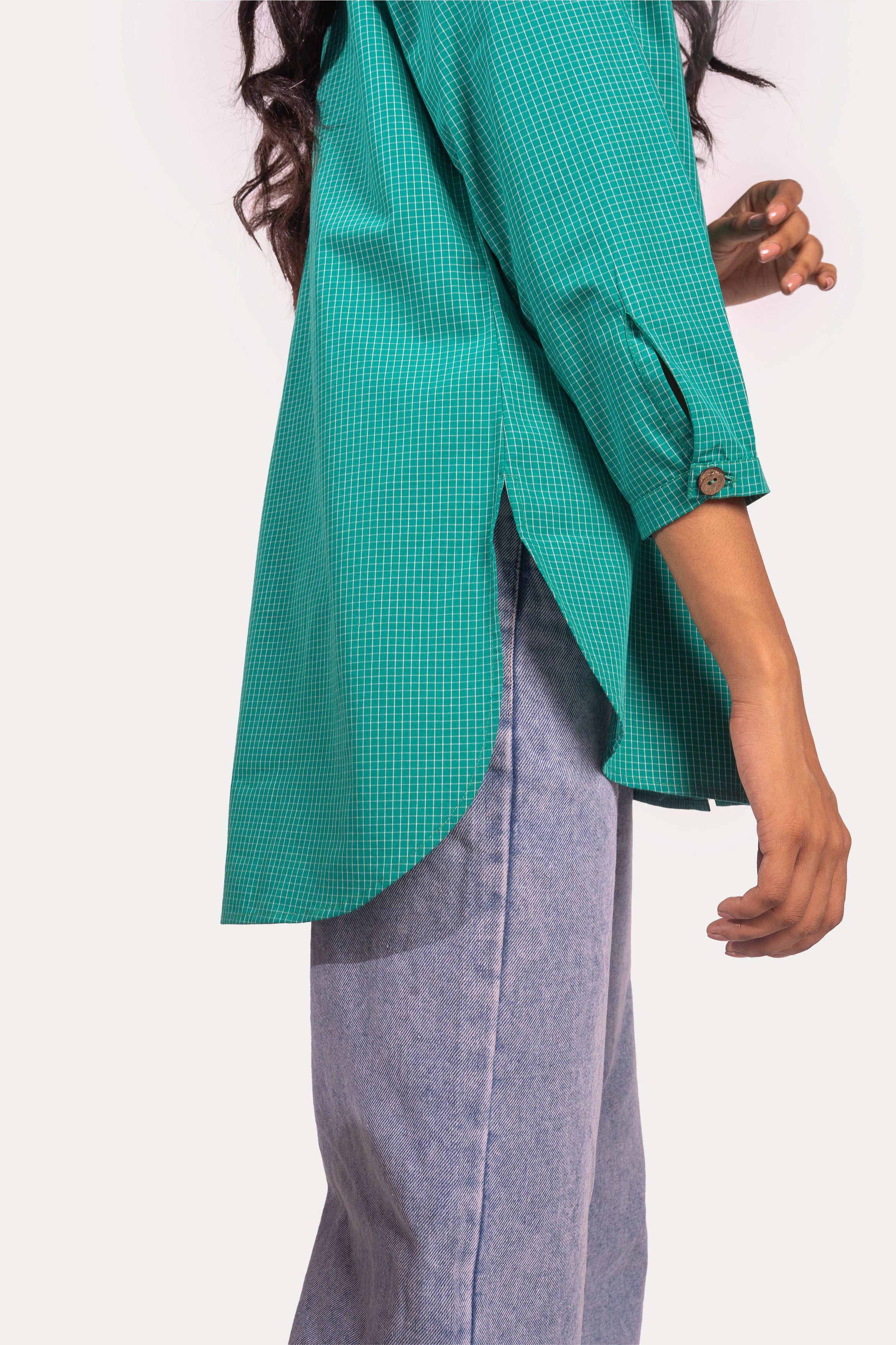 Squil Printed Shirt | Green Check