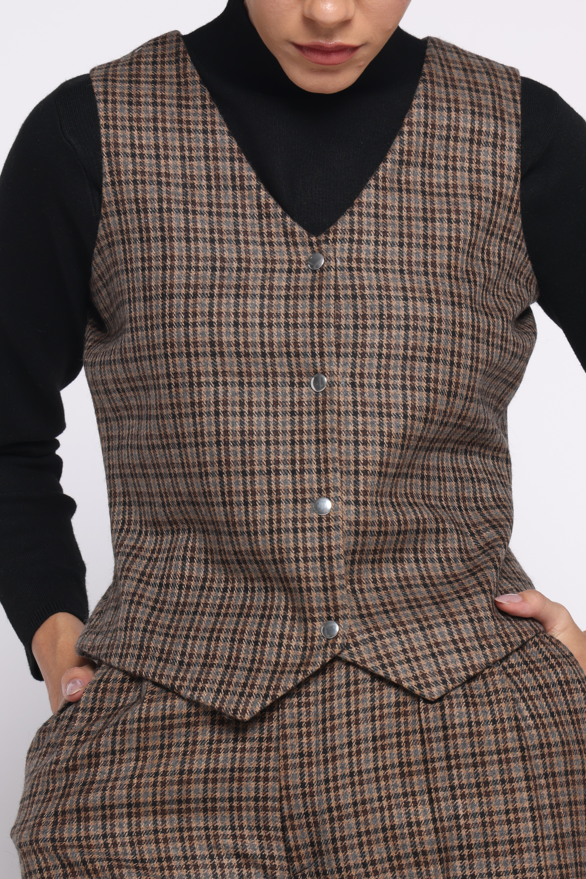 Woolen Waistcoat | Houndstooth