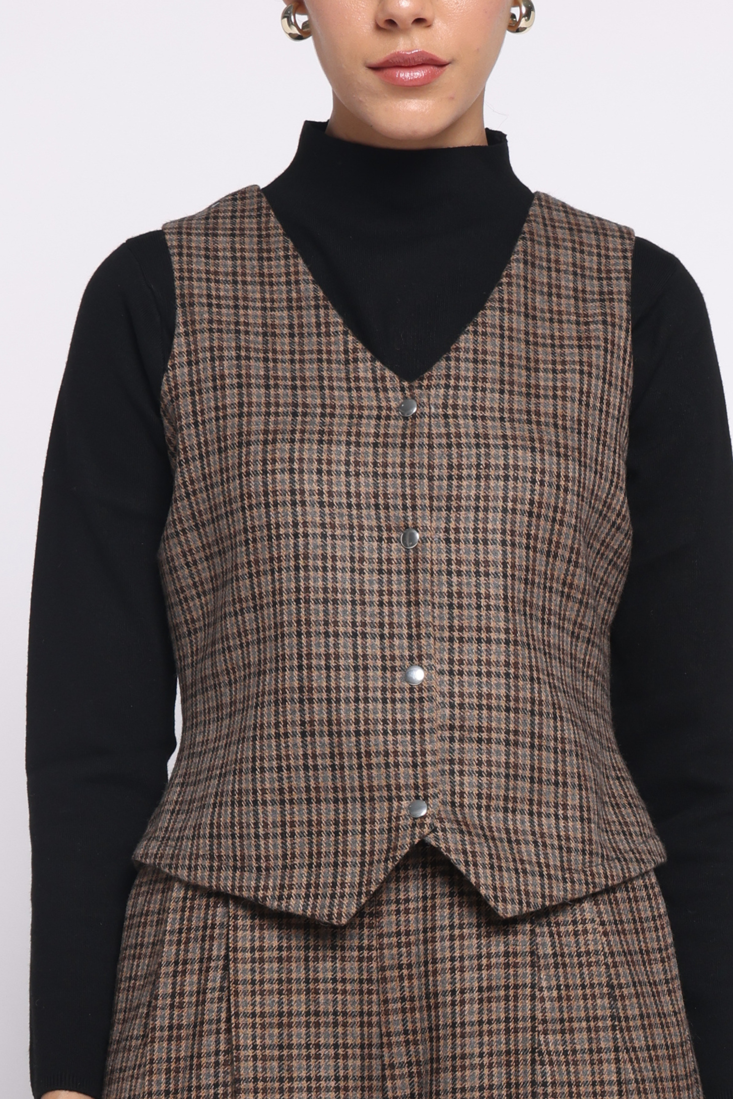 Woolen Waistcoat | Houndstooth