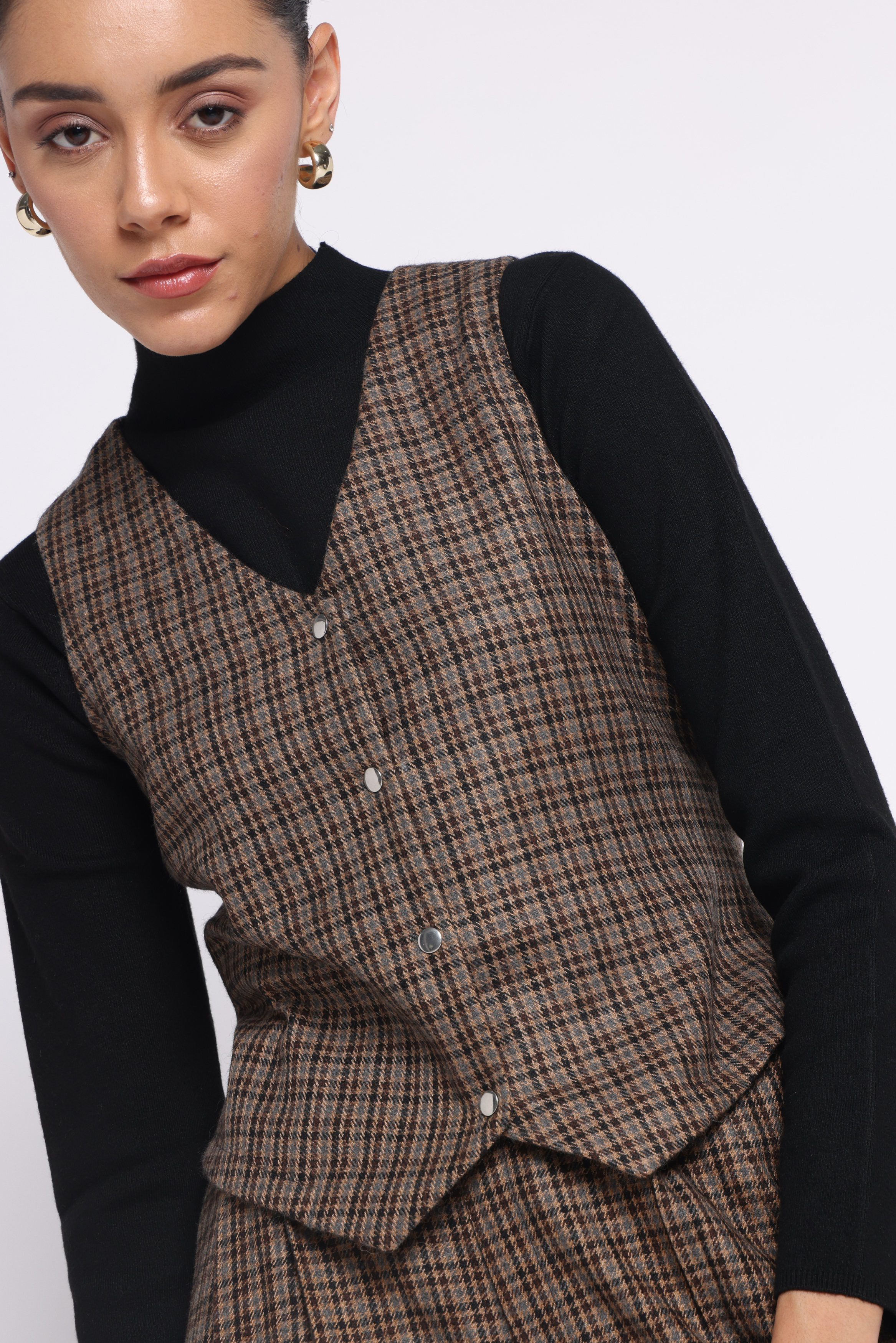 Woolen Waistcoat | Houndstooth