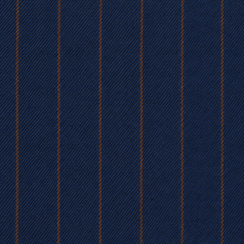 Navy Wool Twill with Caramel