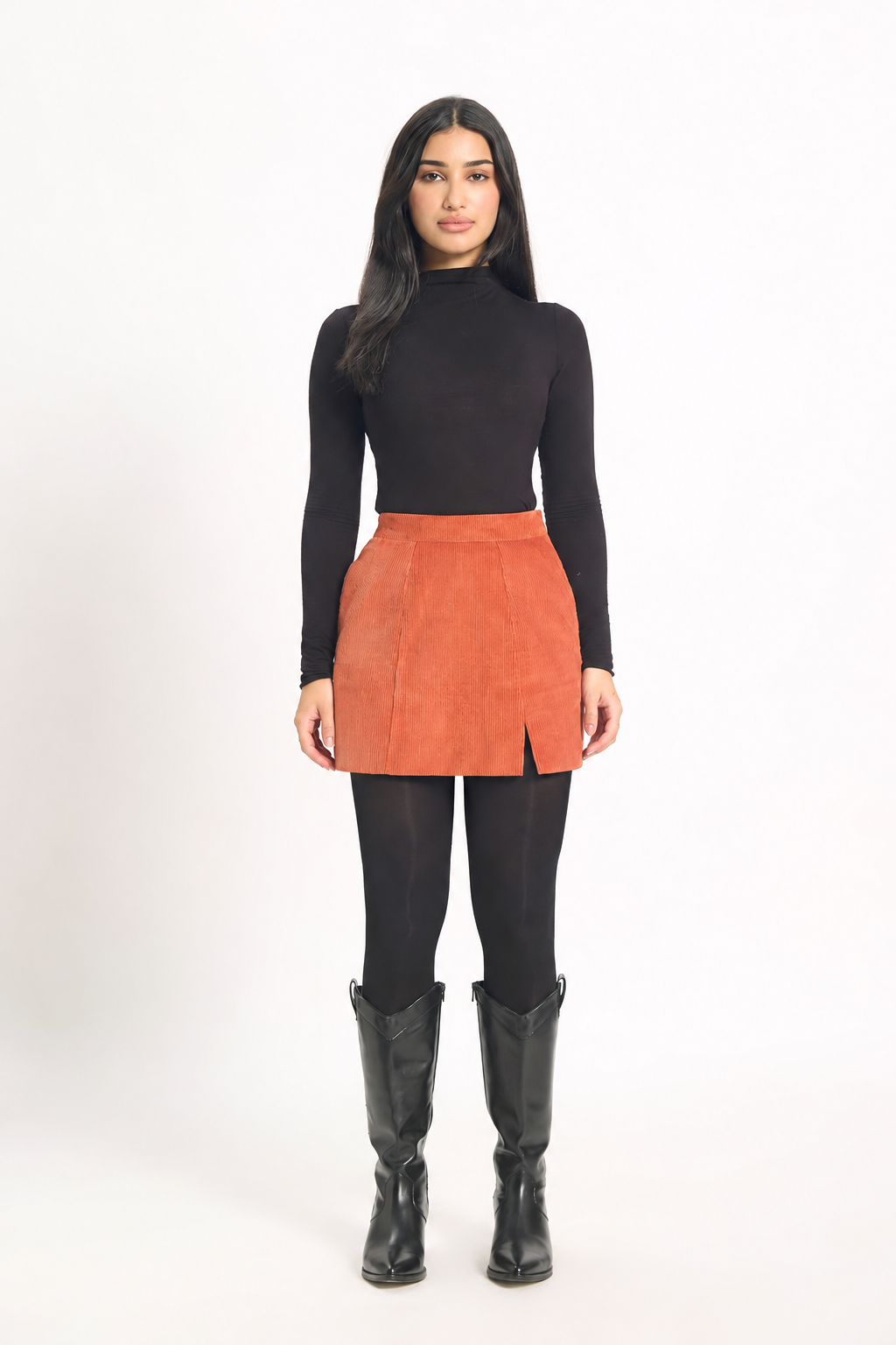 Córd Mini Skirt - Rust Orange