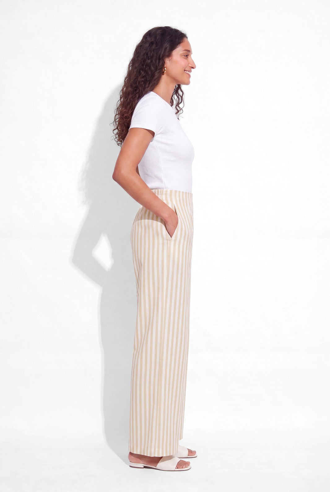 Soho Pants - Beige Stripe