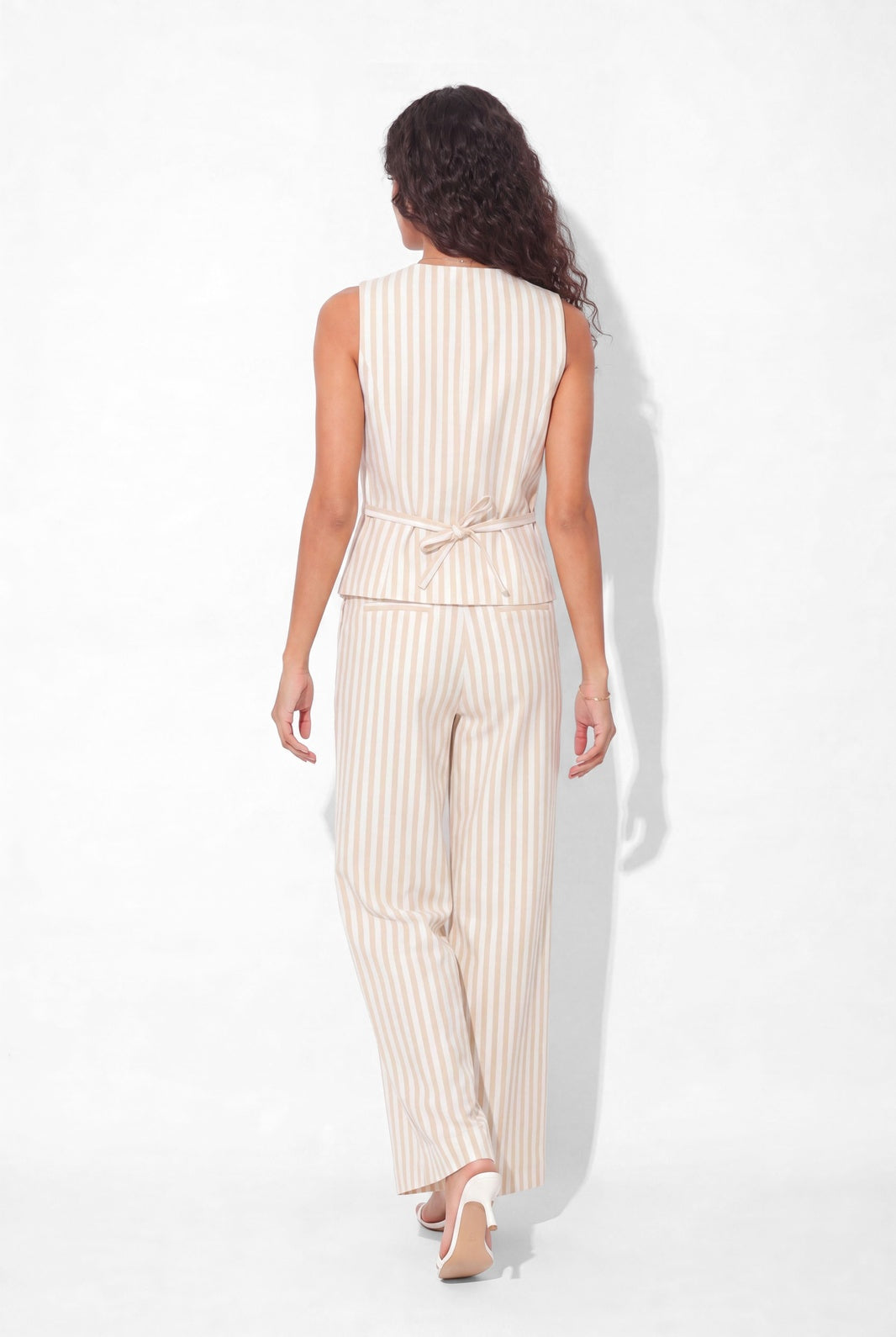 Soho Waistcoat Coord - Beige Stripe