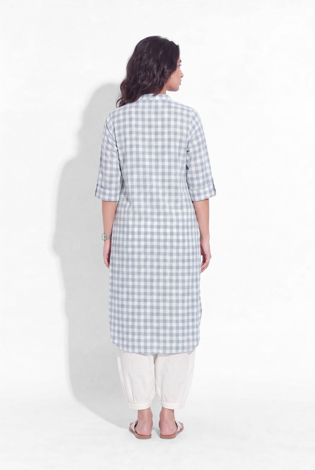 Mira Kurta Set - Blue Check
