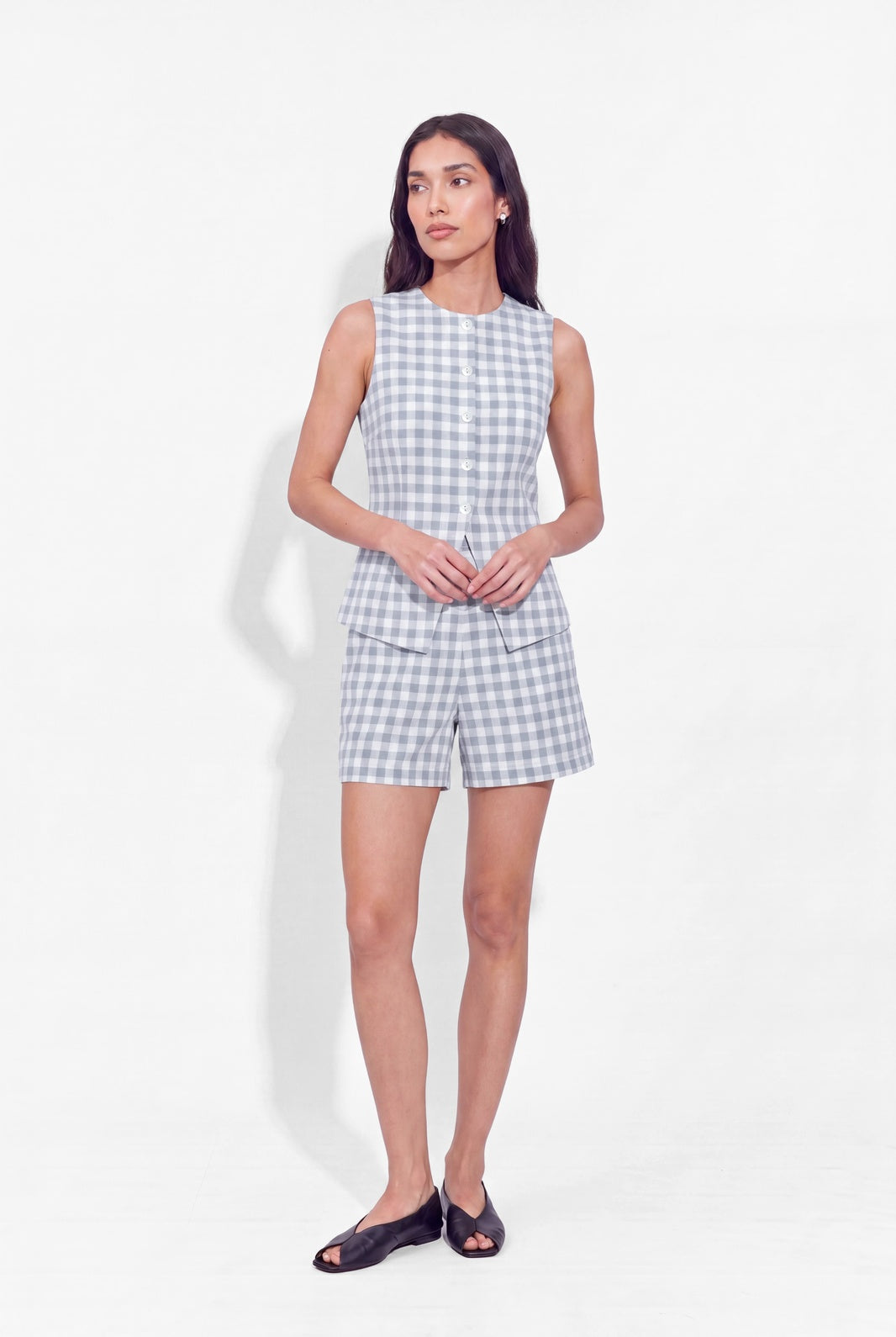 Ivy Shorts Coord - Blue Check