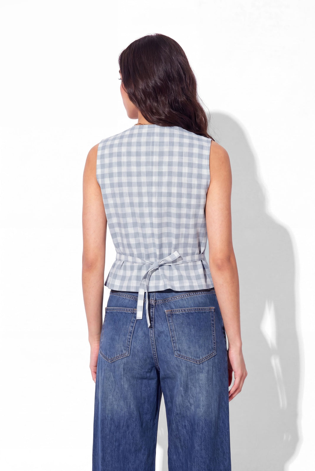 Ivy Waistcoat - Blue Check