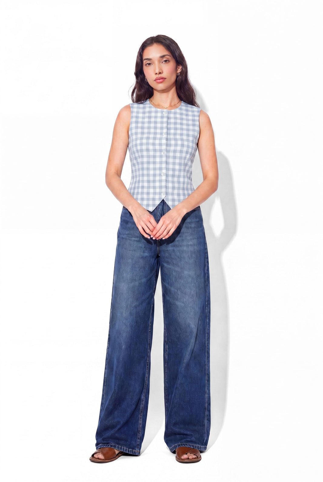 Ivy Waistcoat - Blue Check